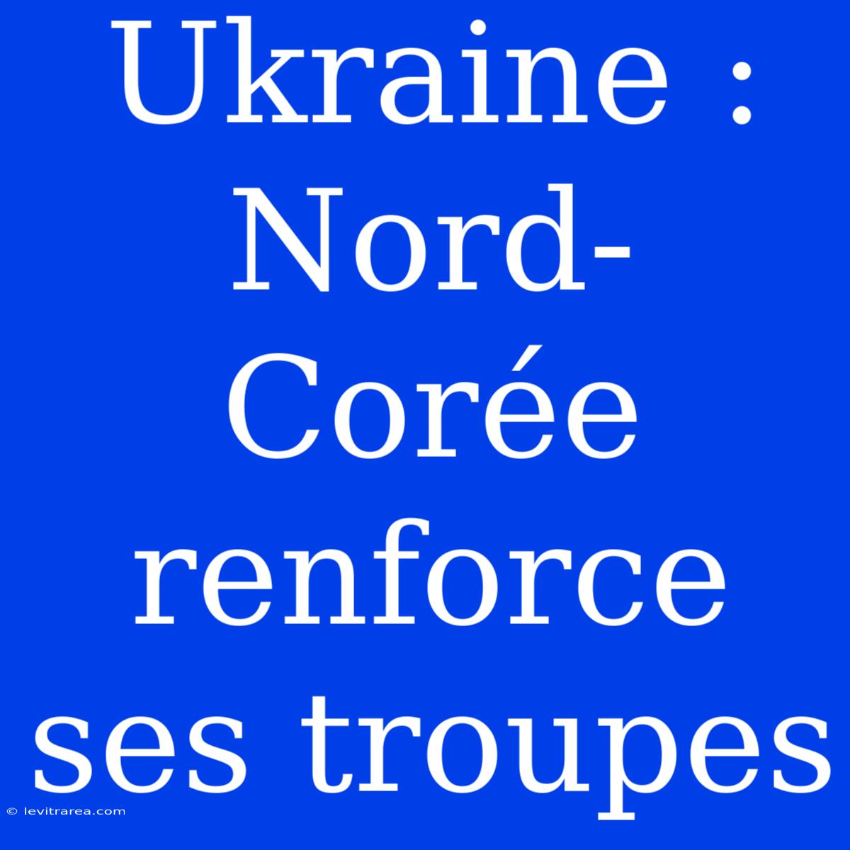 Ukraine : Nord-Corée Renforce Ses Troupes 