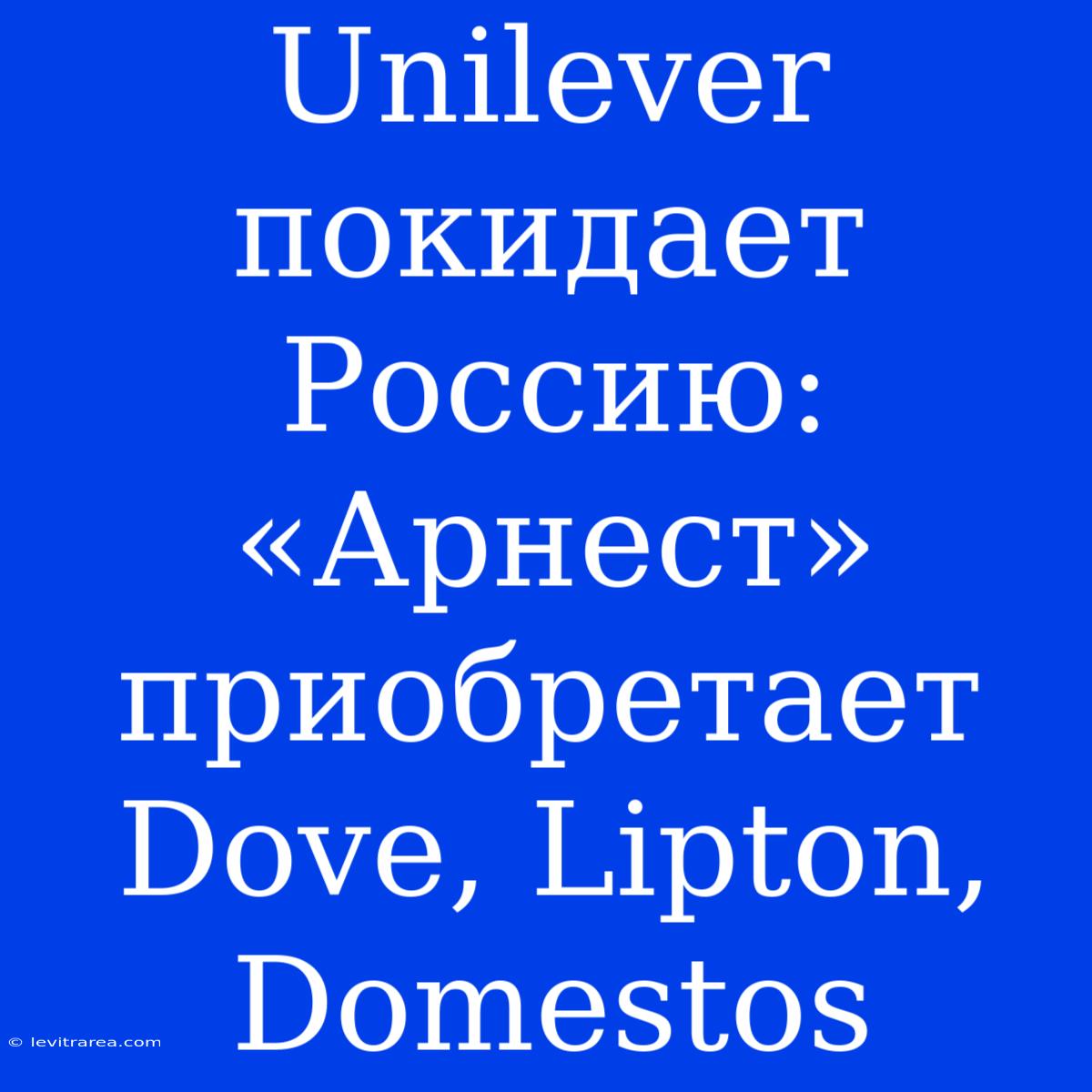 Unilever Покидает Россию: «Арнест» Приобретает Dove, Lipton, Domestos