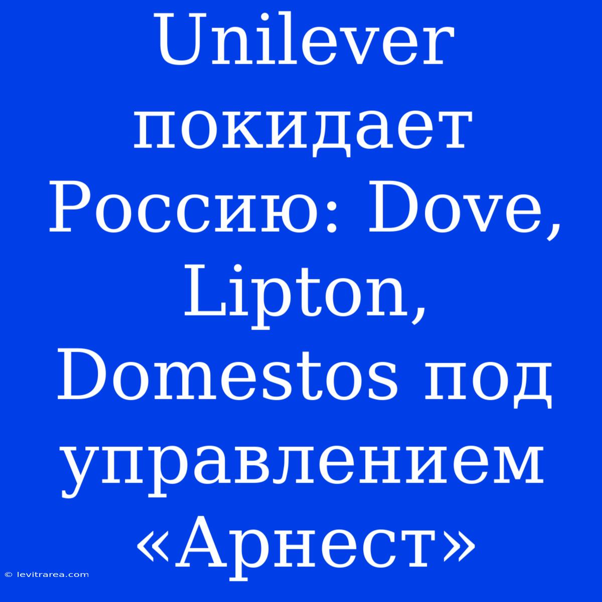 Unilever Покидает Россию: Dove, Lipton, Domestos Под Управлением «Арнест»