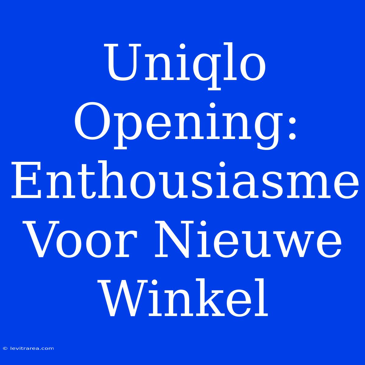 Uniqlo Opening: Enthousiasme Voor Nieuwe Winkel