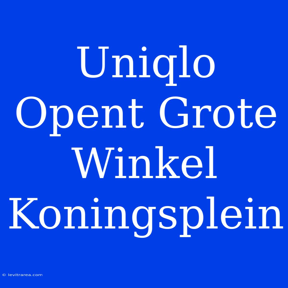 Uniqlo Opent Grote Winkel Koningsplein