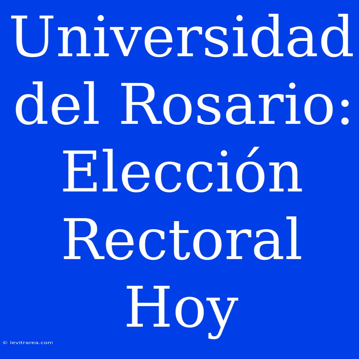 Universidad Del Rosario: Elección Rectoral Hoy