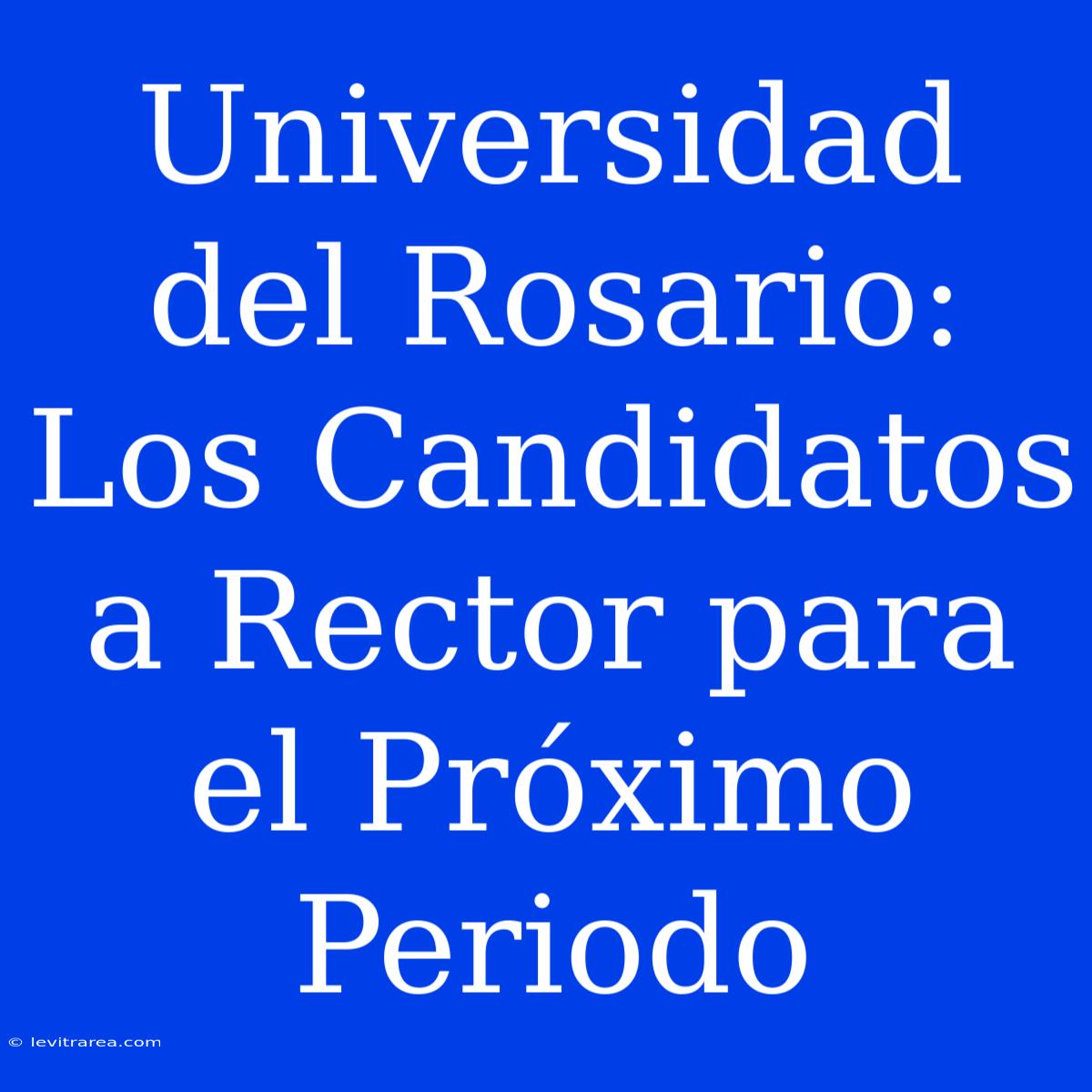 Universidad Del Rosario: Los Candidatos A Rector Para El Próximo Periodo