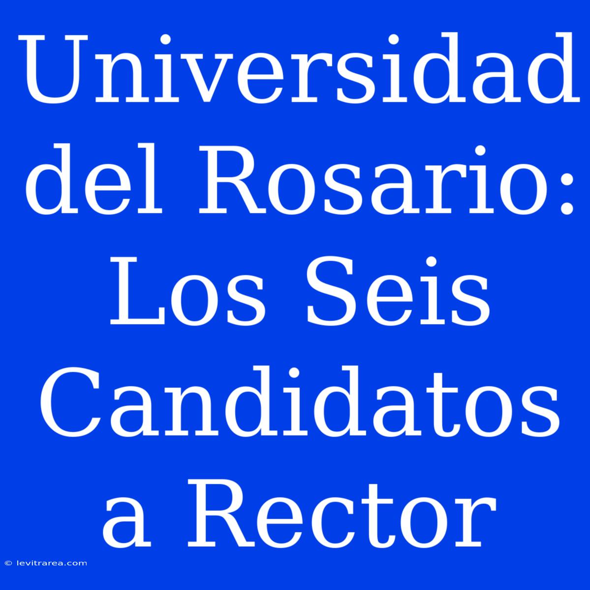 Universidad Del Rosario: Los Seis Candidatos A Rector