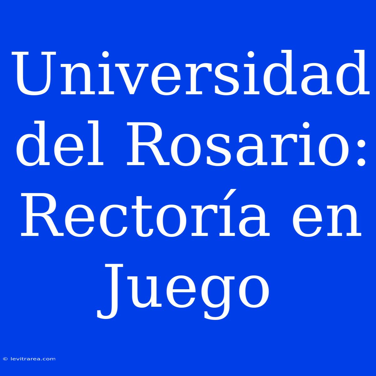 Universidad Del Rosario: Rectoría En Juego