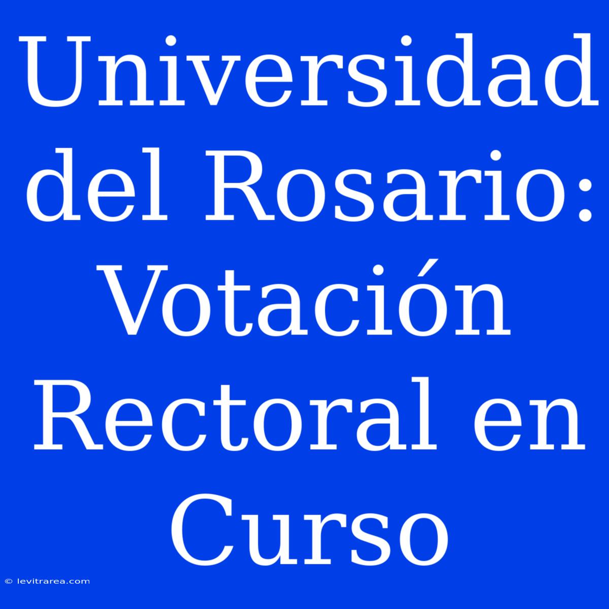 Universidad Del Rosario: Votación Rectoral En Curso