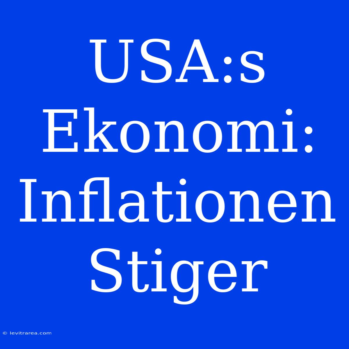 USA:s Ekonomi: Inflationen Stiger