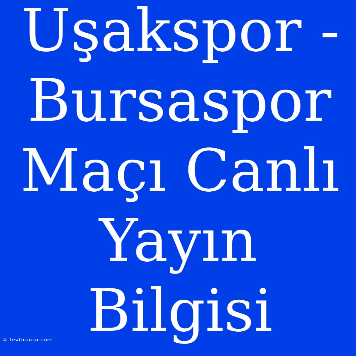 Uşakspor - Bursaspor Maçı Canlı Yayın Bilgisi