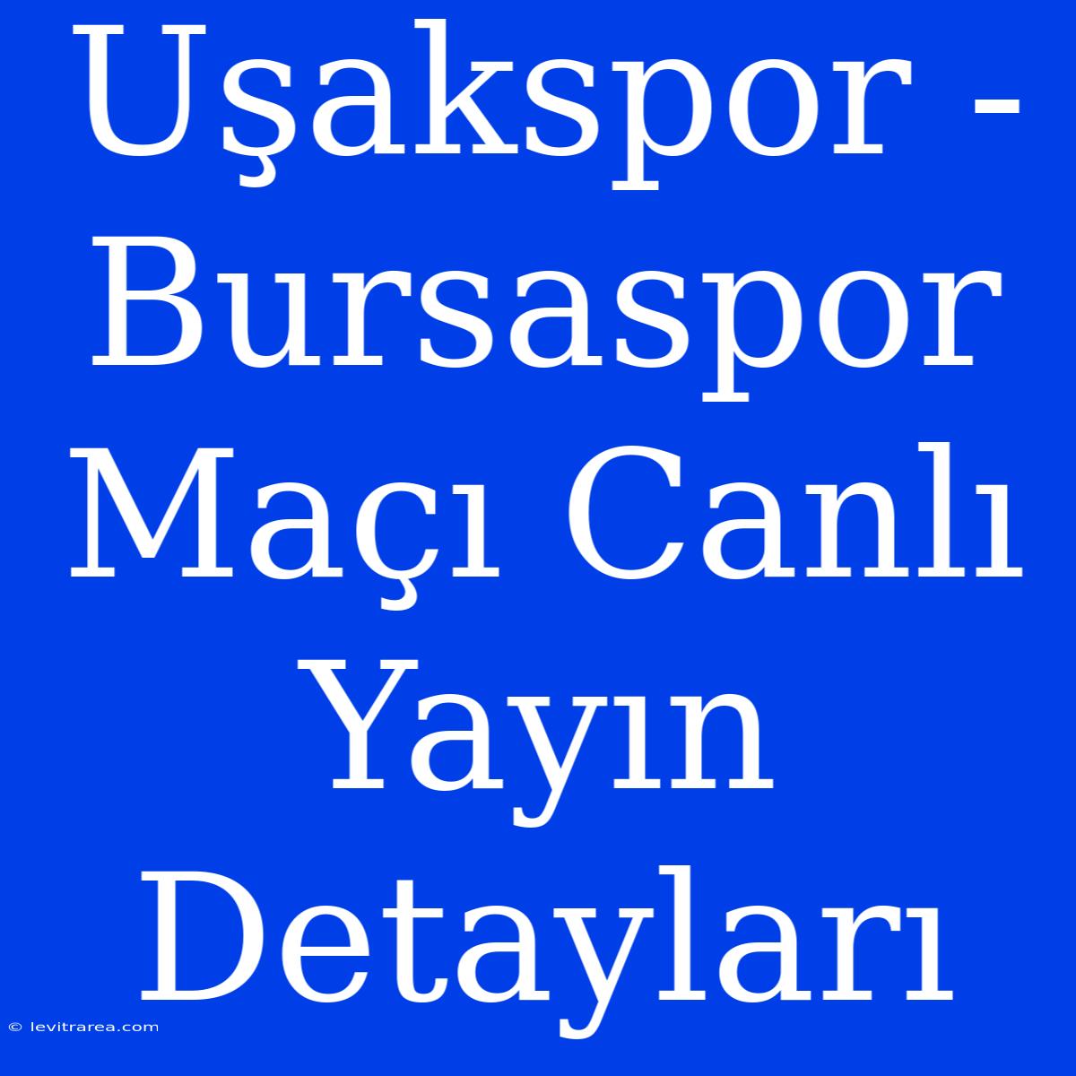 Uşakspor - Bursaspor Maçı Canlı Yayın Detayları