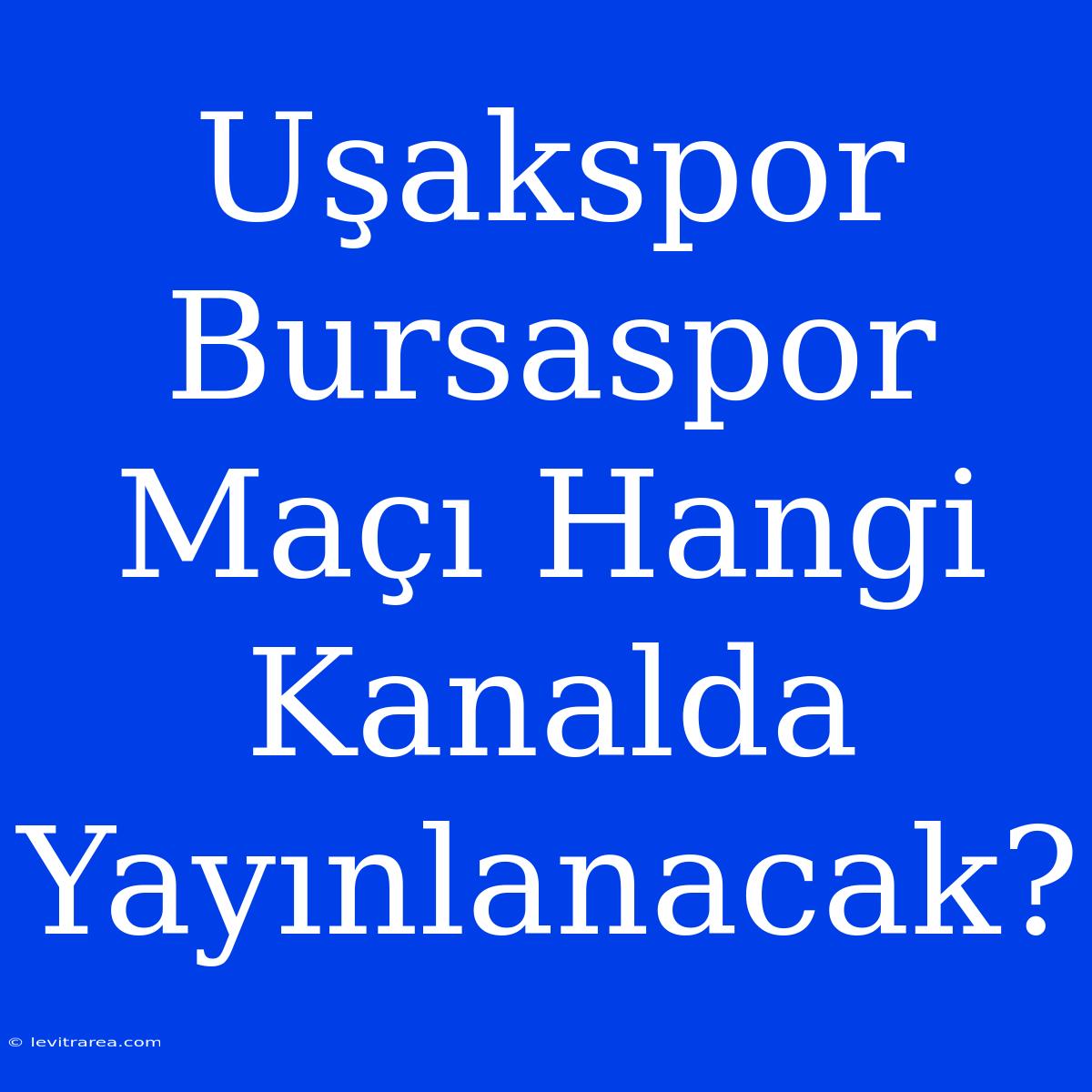 Uşakspor Bursaspor Maçı Hangi Kanalda Yayınlanacak?