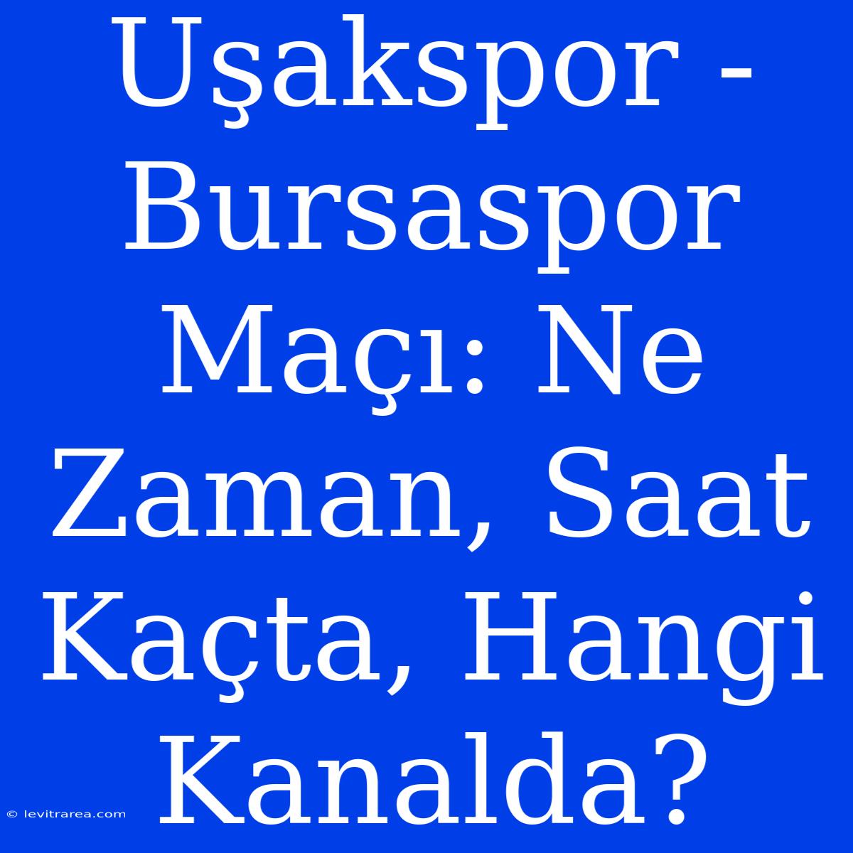 Uşakspor - Bursaspor Maçı: Ne Zaman, Saat Kaçta, Hangi Kanalda? 