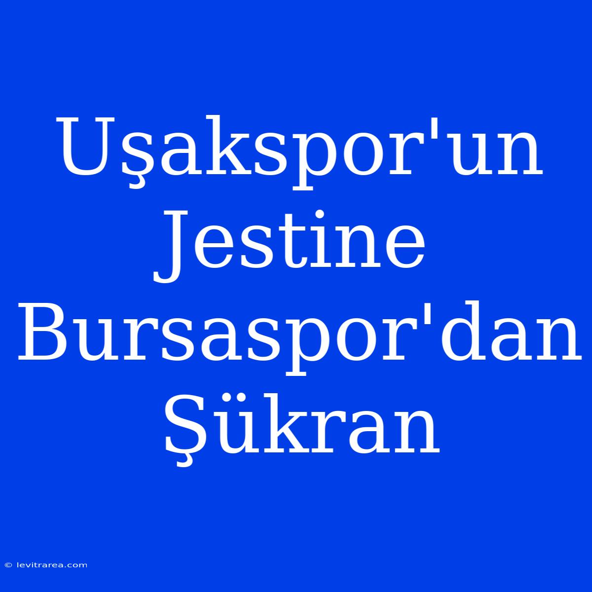 Uşakspor'un Jestine Bursaspor'dan Şükran