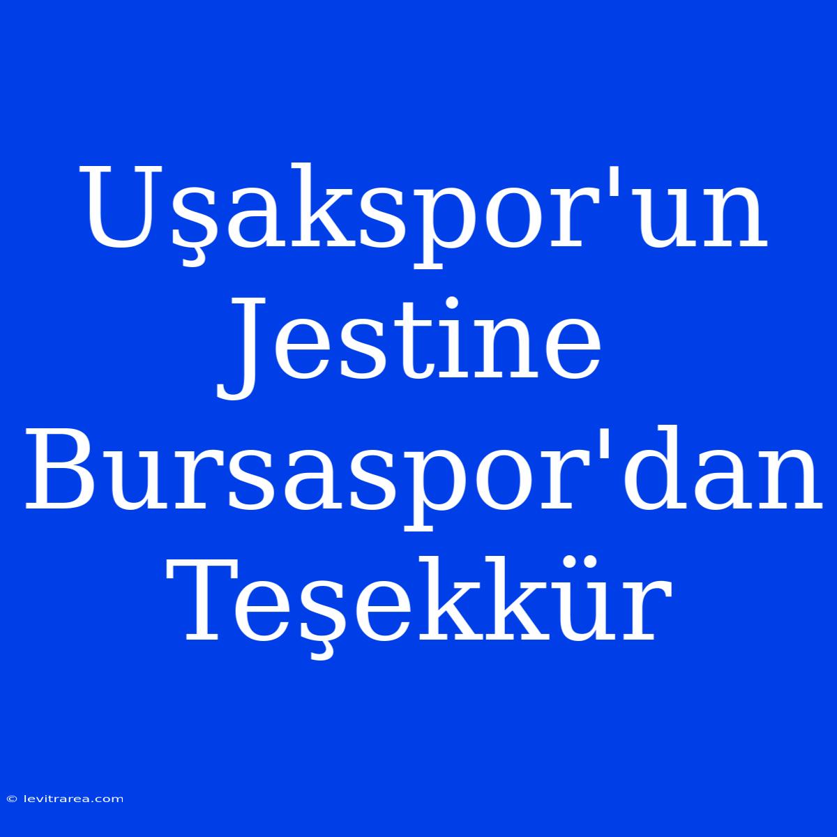 Uşakspor'un Jestine Bursaspor'dan Teşekkür