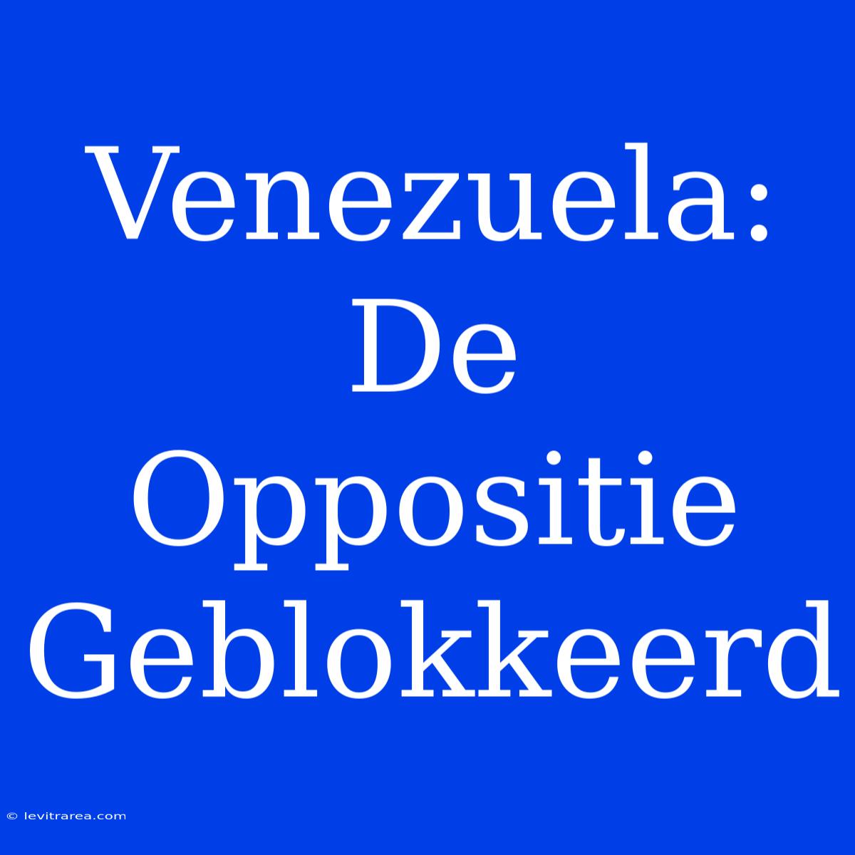 Venezuela: De Oppositie Geblokkeerd