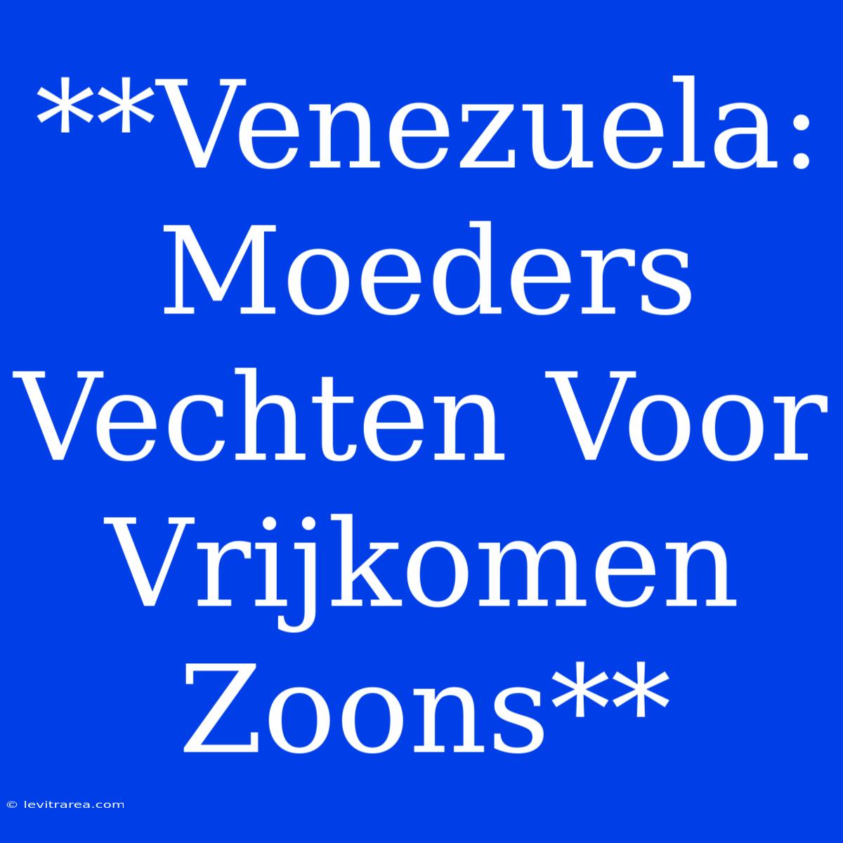 **Venezuela: Moeders Vechten Voor Vrijkomen Zoons**