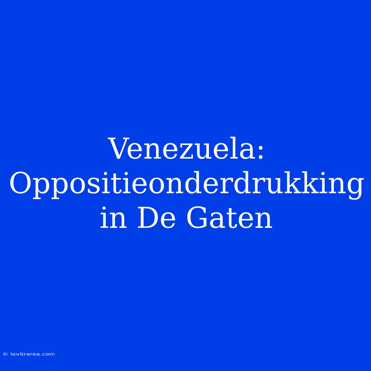 Venezuela: Oppositieonderdrukking In De Gaten