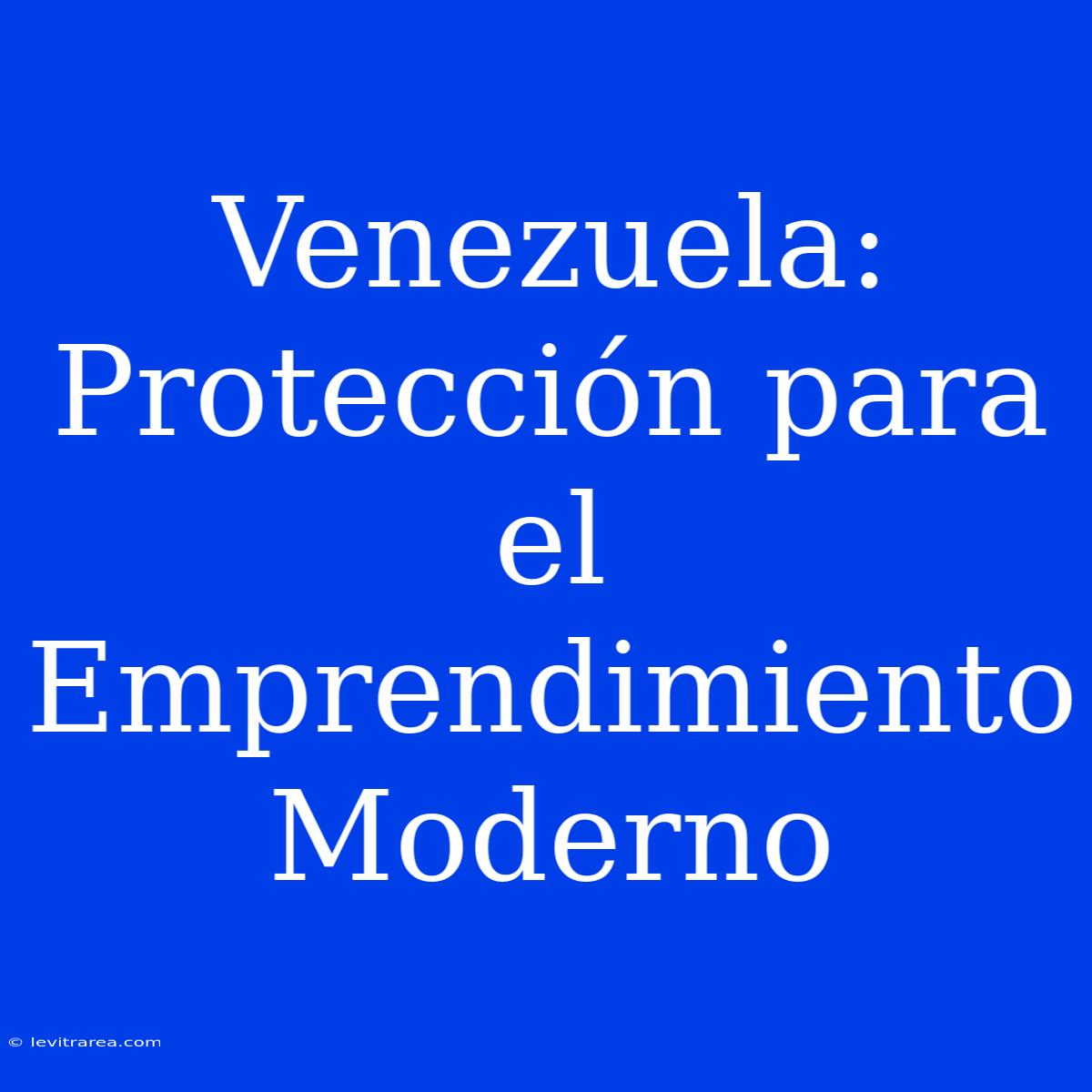 Venezuela: Protección Para El Emprendimiento Moderno