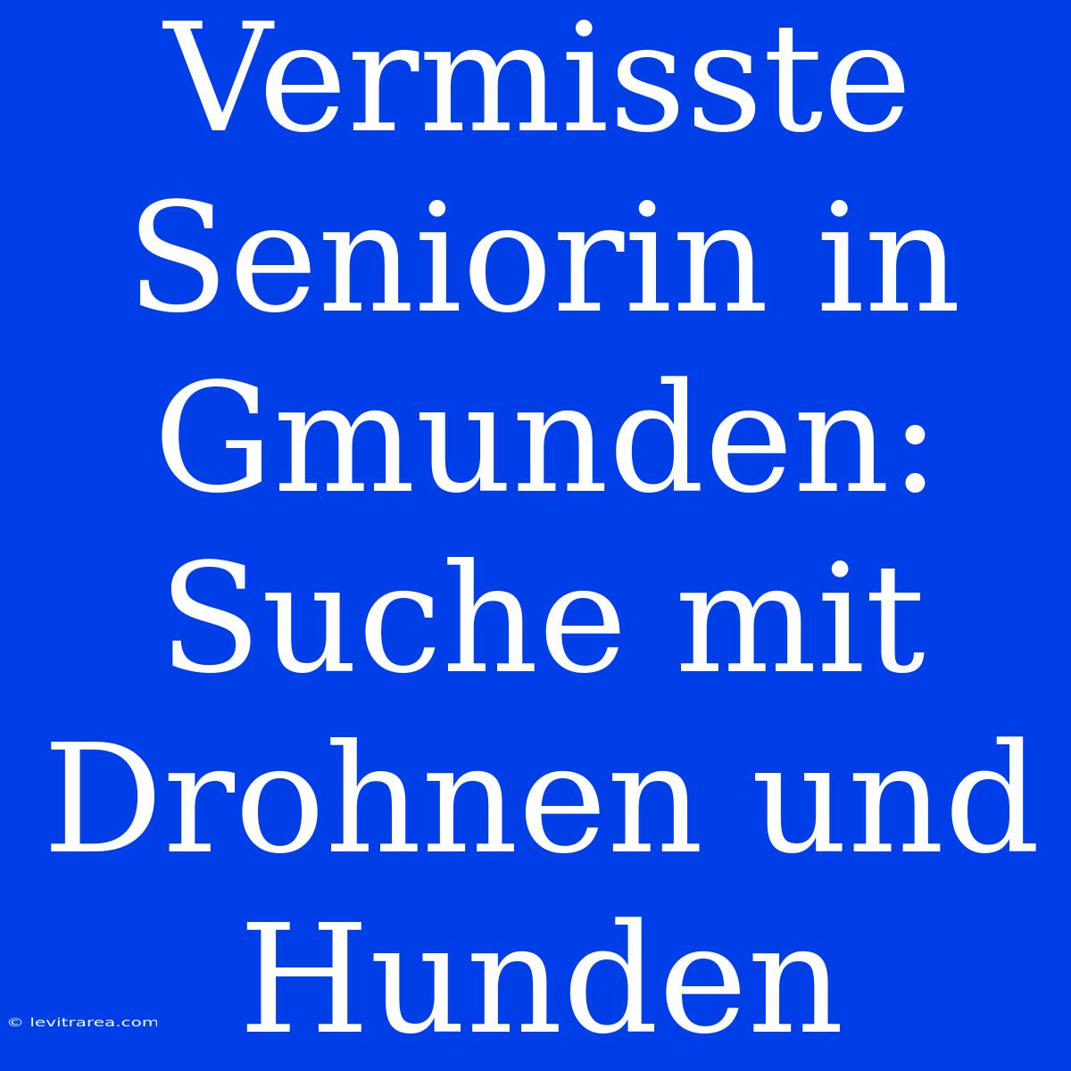 Vermisste Seniorin In Gmunden: Suche Mit Drohnen Und Hunden