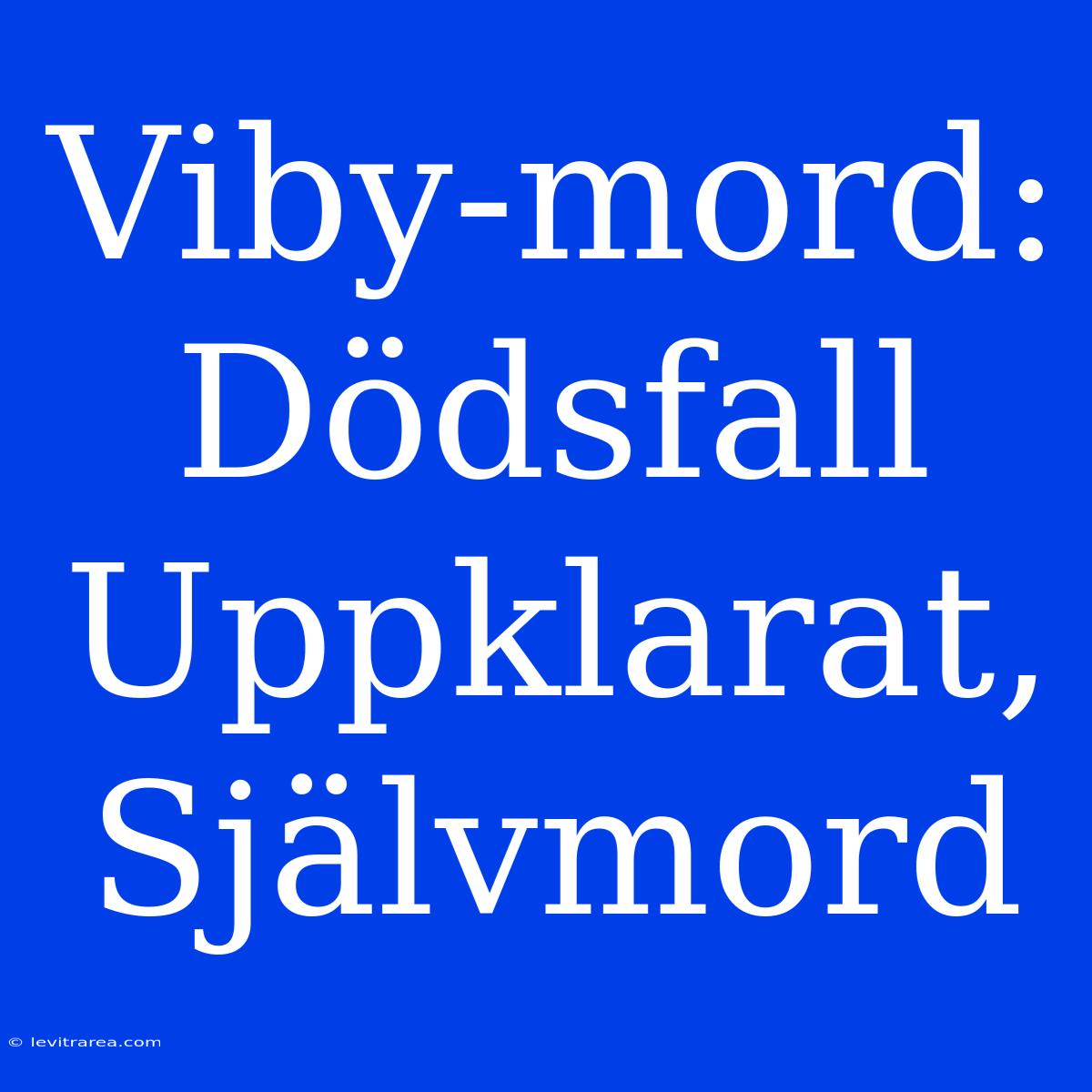 Viby-mord: Dödsfall Uppklarat, Självmord