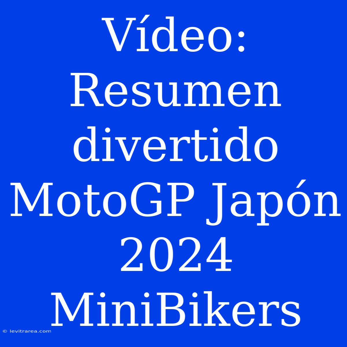 Vídeo: Resumen Divertido MotoGP Japón 2024 MiniBikers