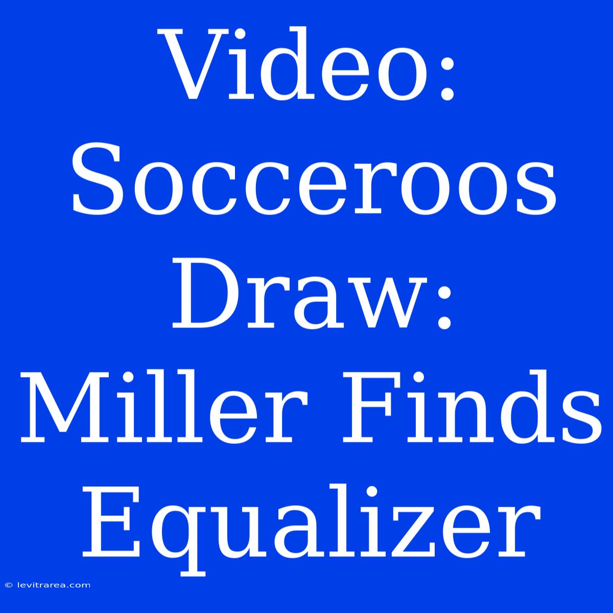 Video: Socceroos Draw: Miller Finds Equalizer