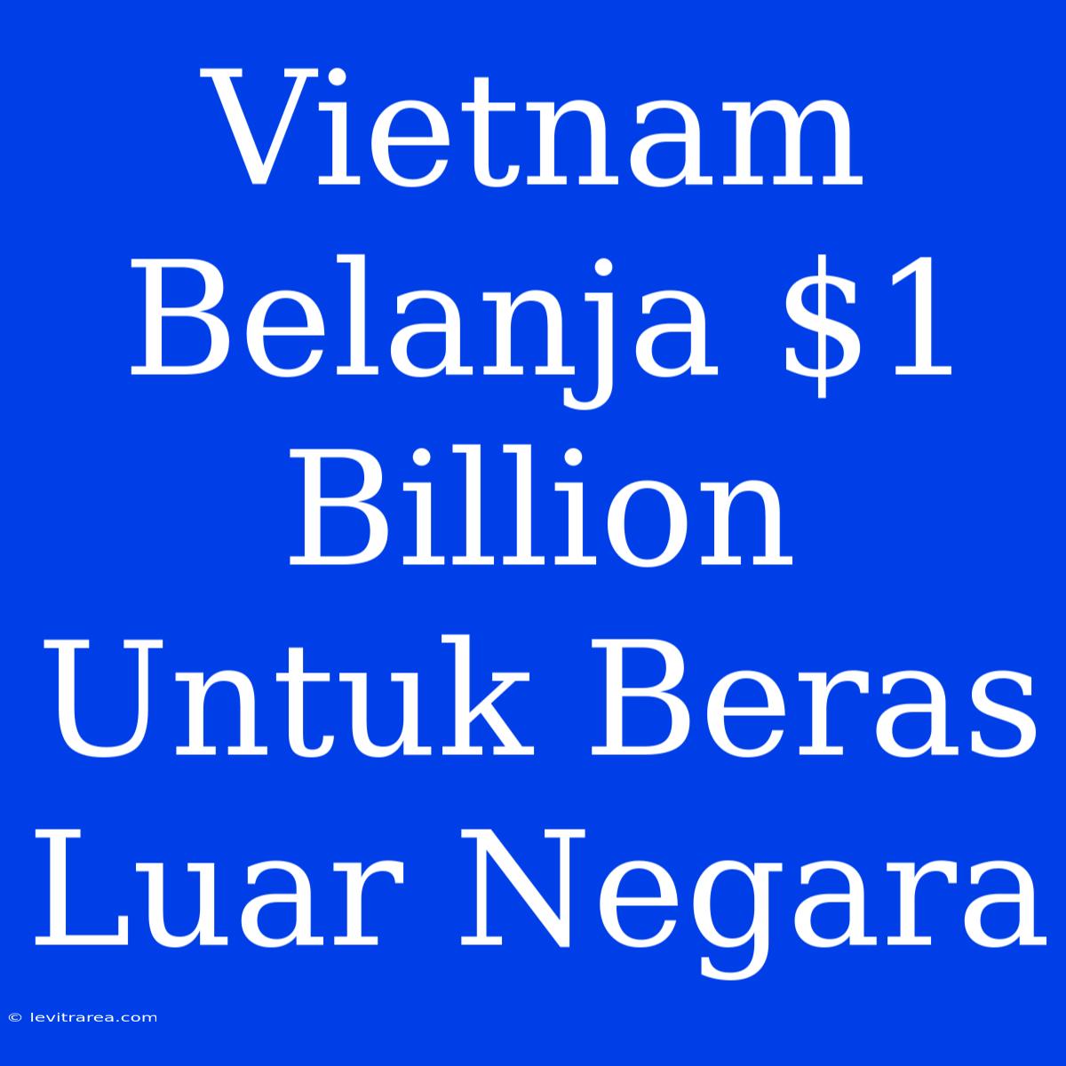 Vietnam Belanja $1 Billion Untuk Beras Luar Negara