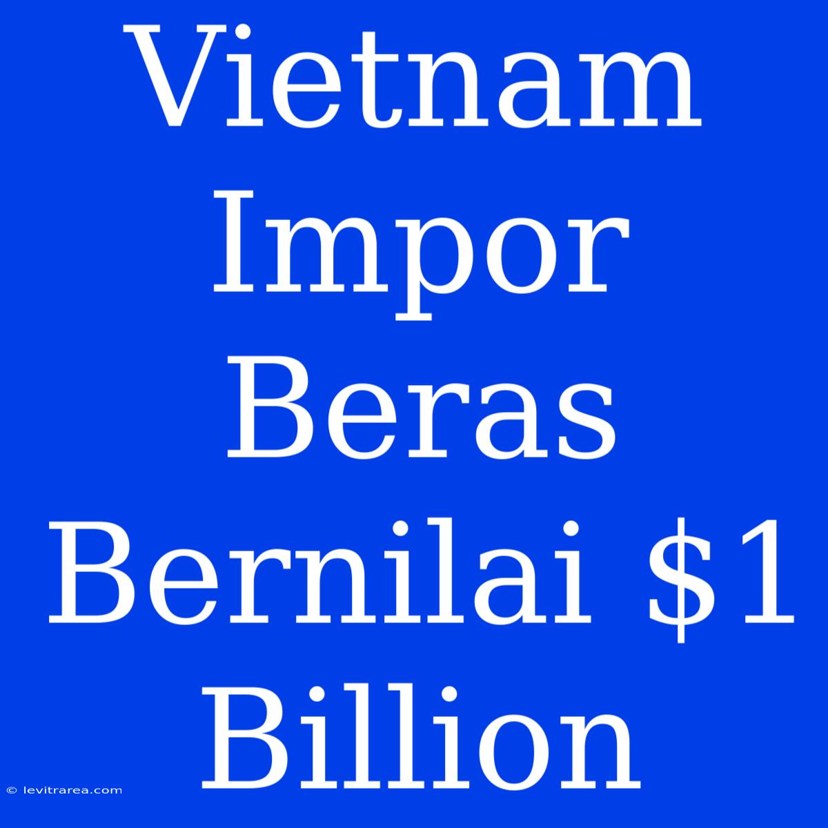 Vietnam Impor Beras Bernilai $1 Billion