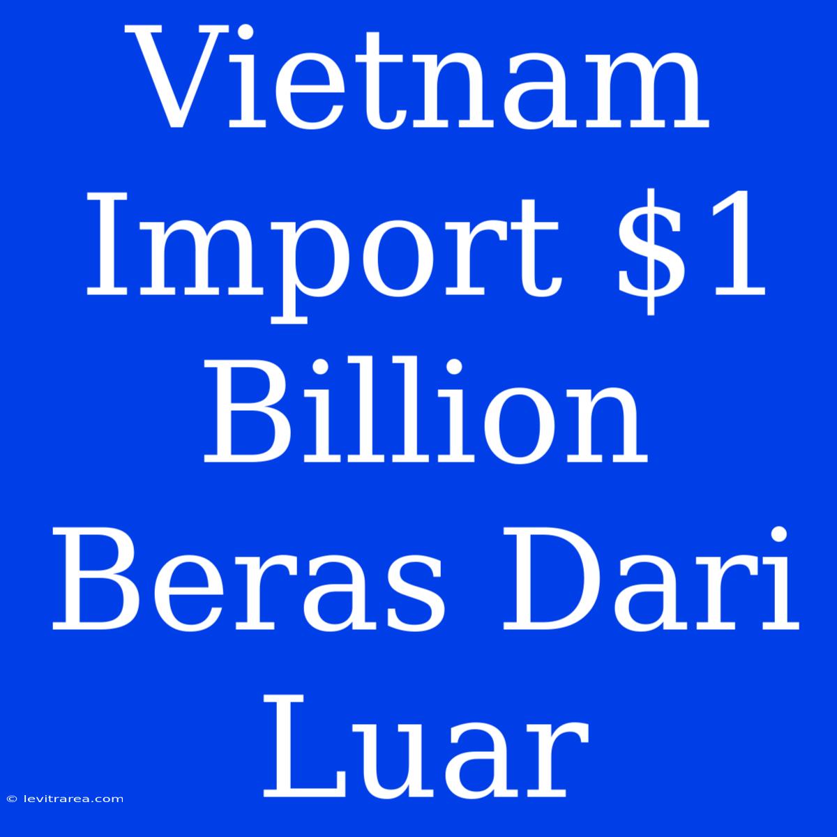 Vietnam Import $1 Billion Beras Dari Luar