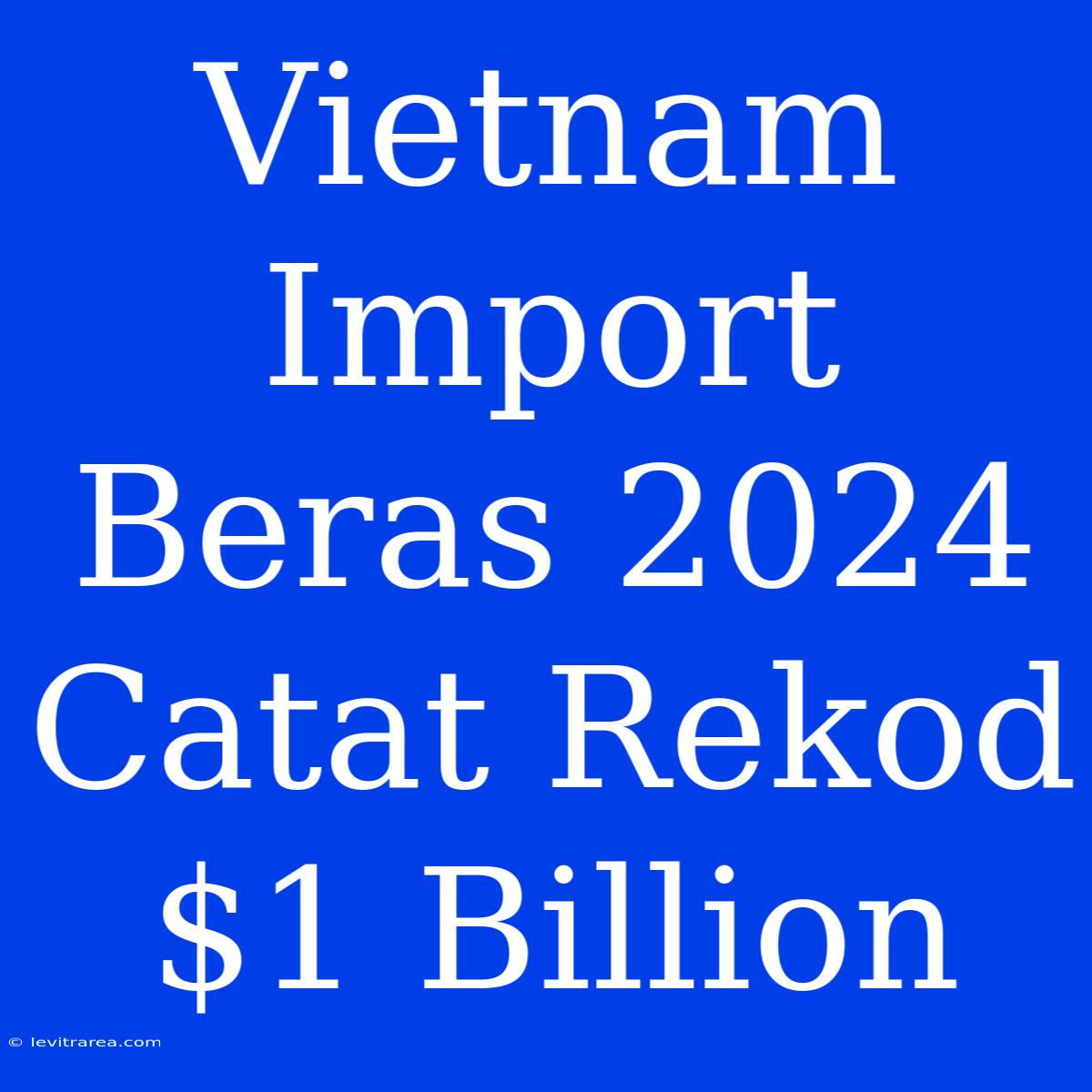 Vietnam Import Beras 2024 Catat Rekod $1 Billion