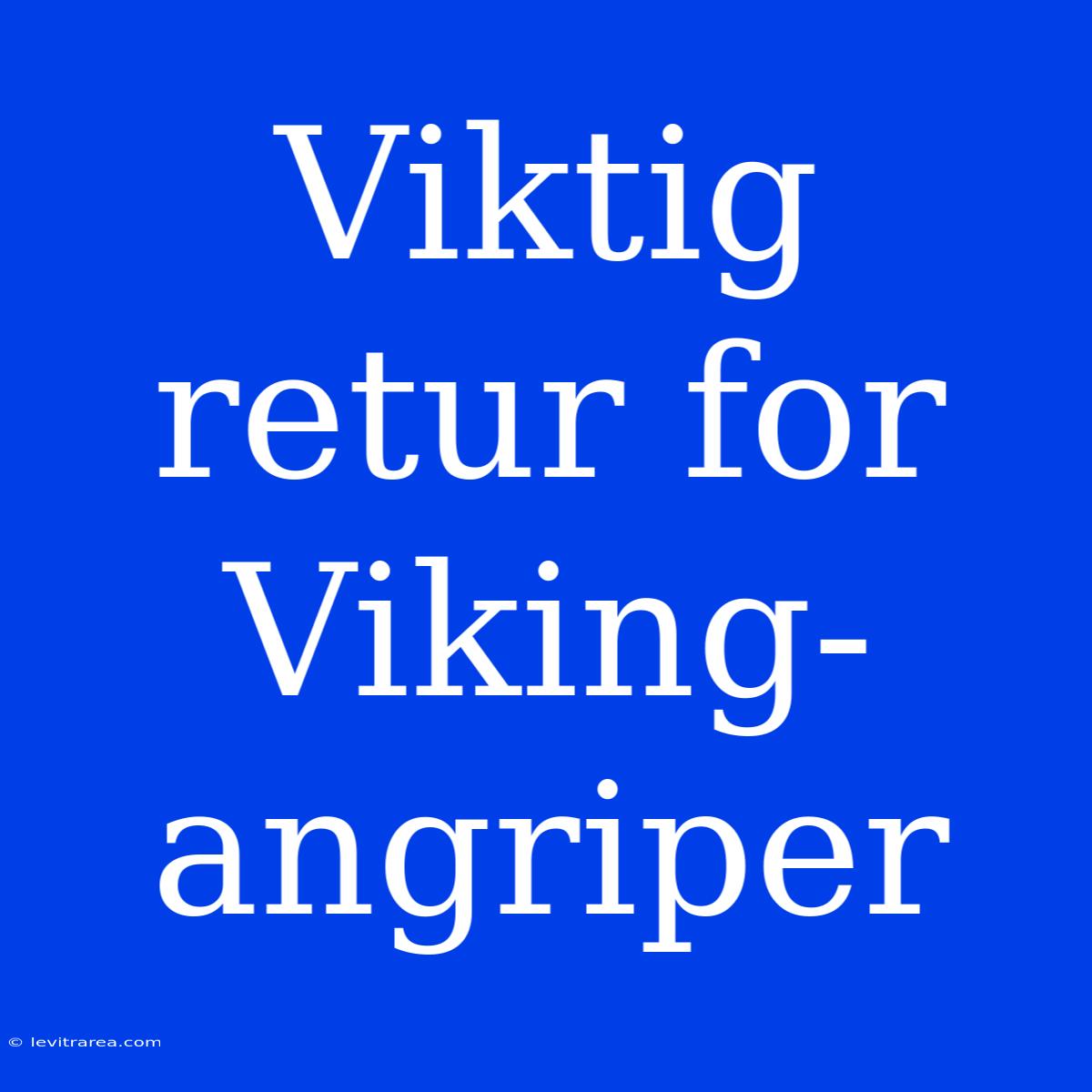 Viktig Retur For Viking-angriper