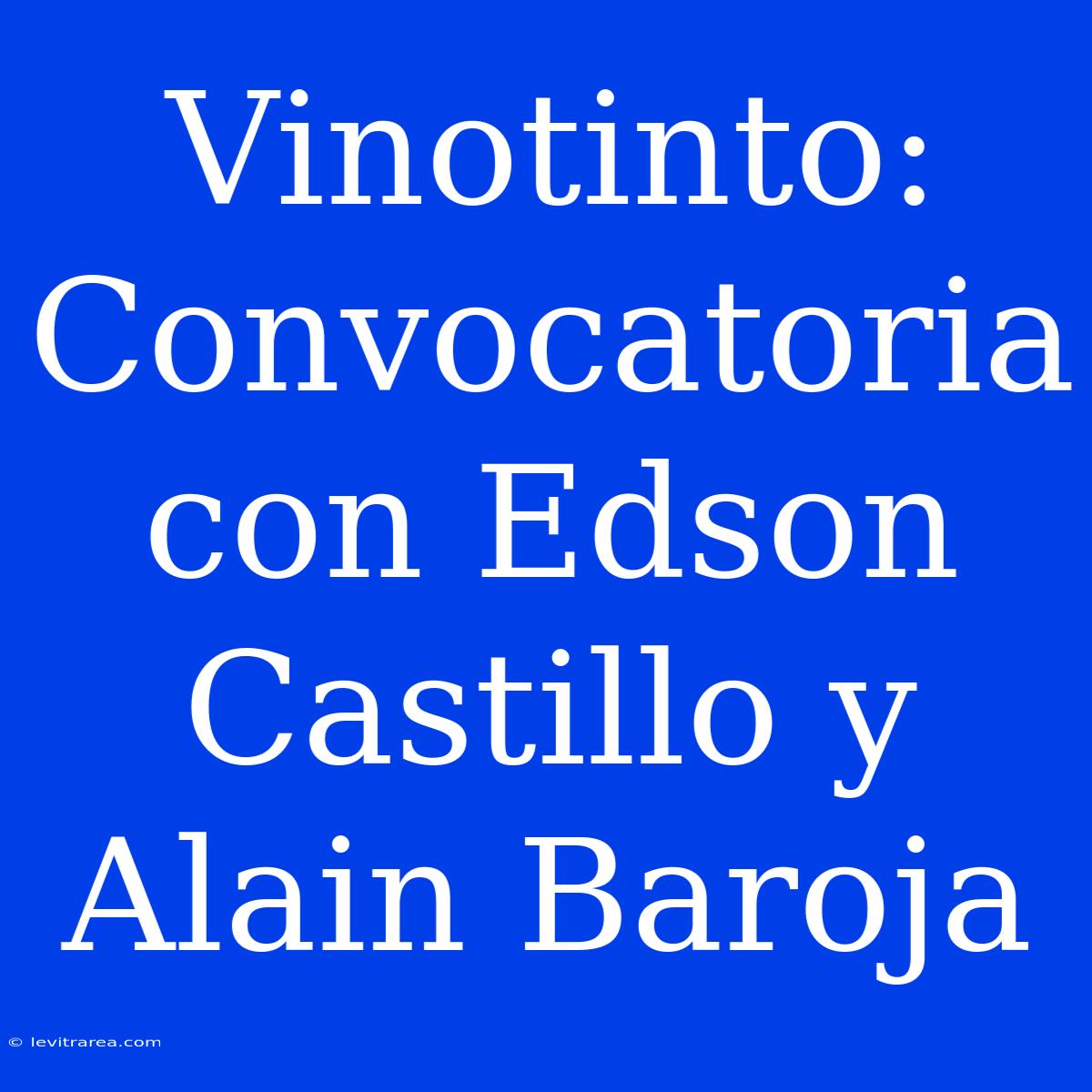 Vinotinto: Convocatoria Con Edson Castillo Y Alain Baroja