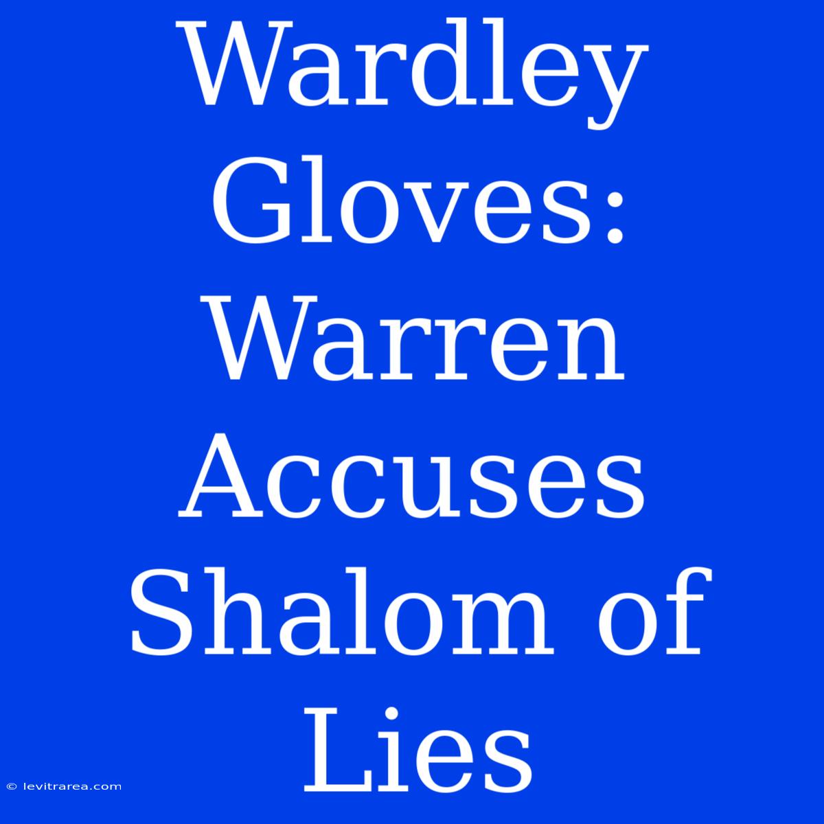 Wardley Gloves: Warren Accuses Shalom Of Lies