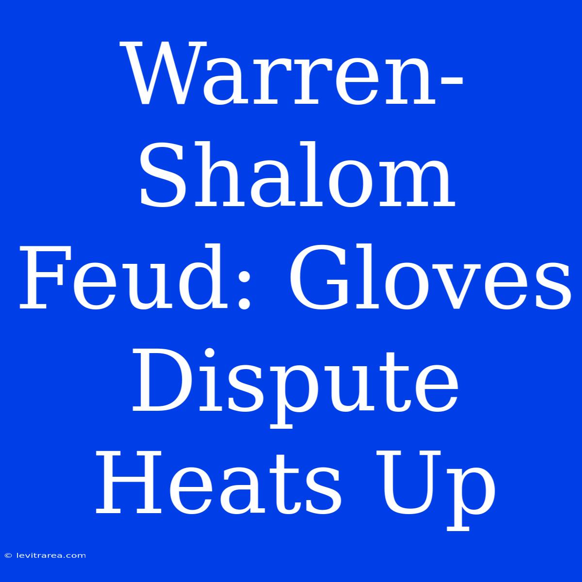 Warren-Shalom Feud: Gloves Dispute Heats Up