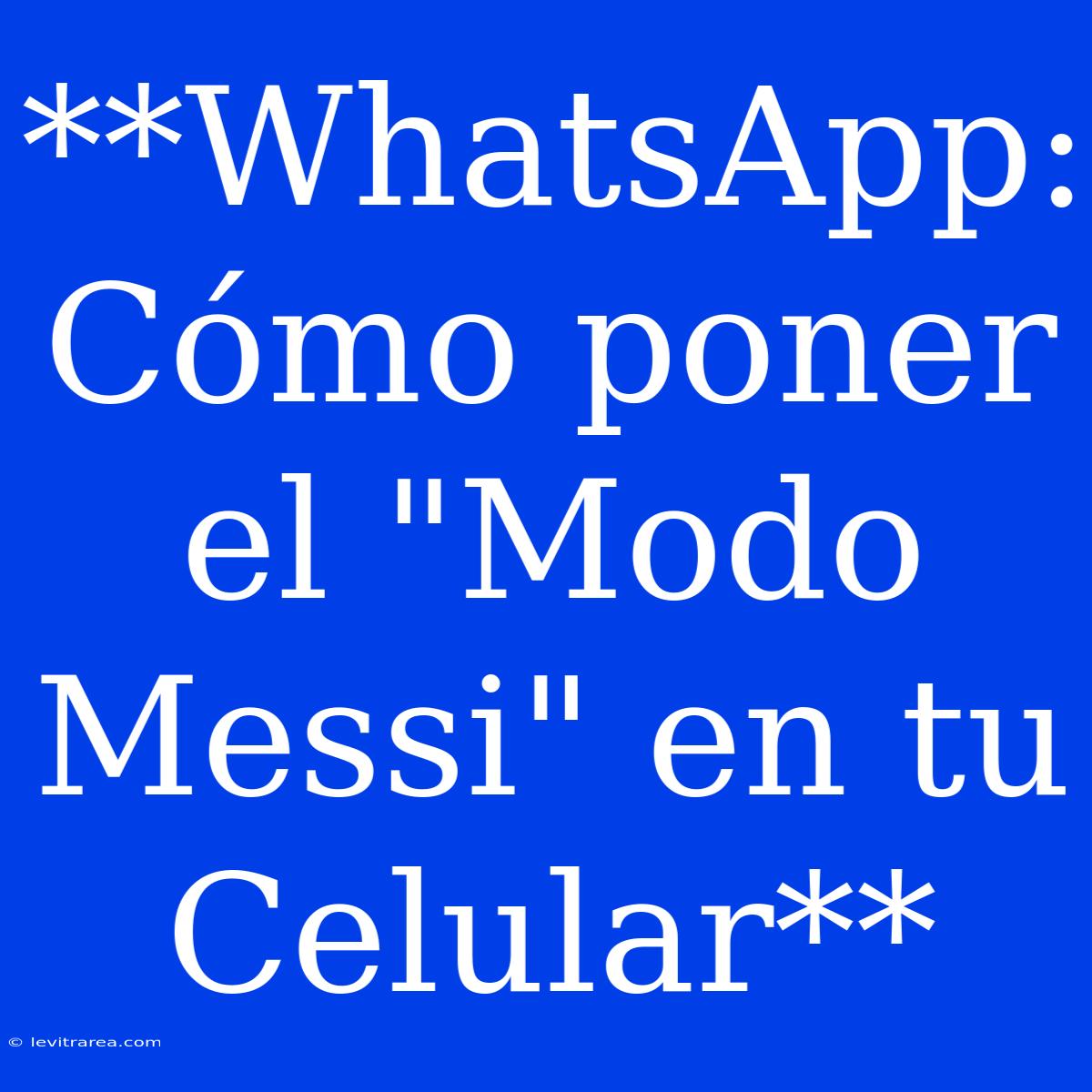 **WhatsApp: Cómo Poner El 