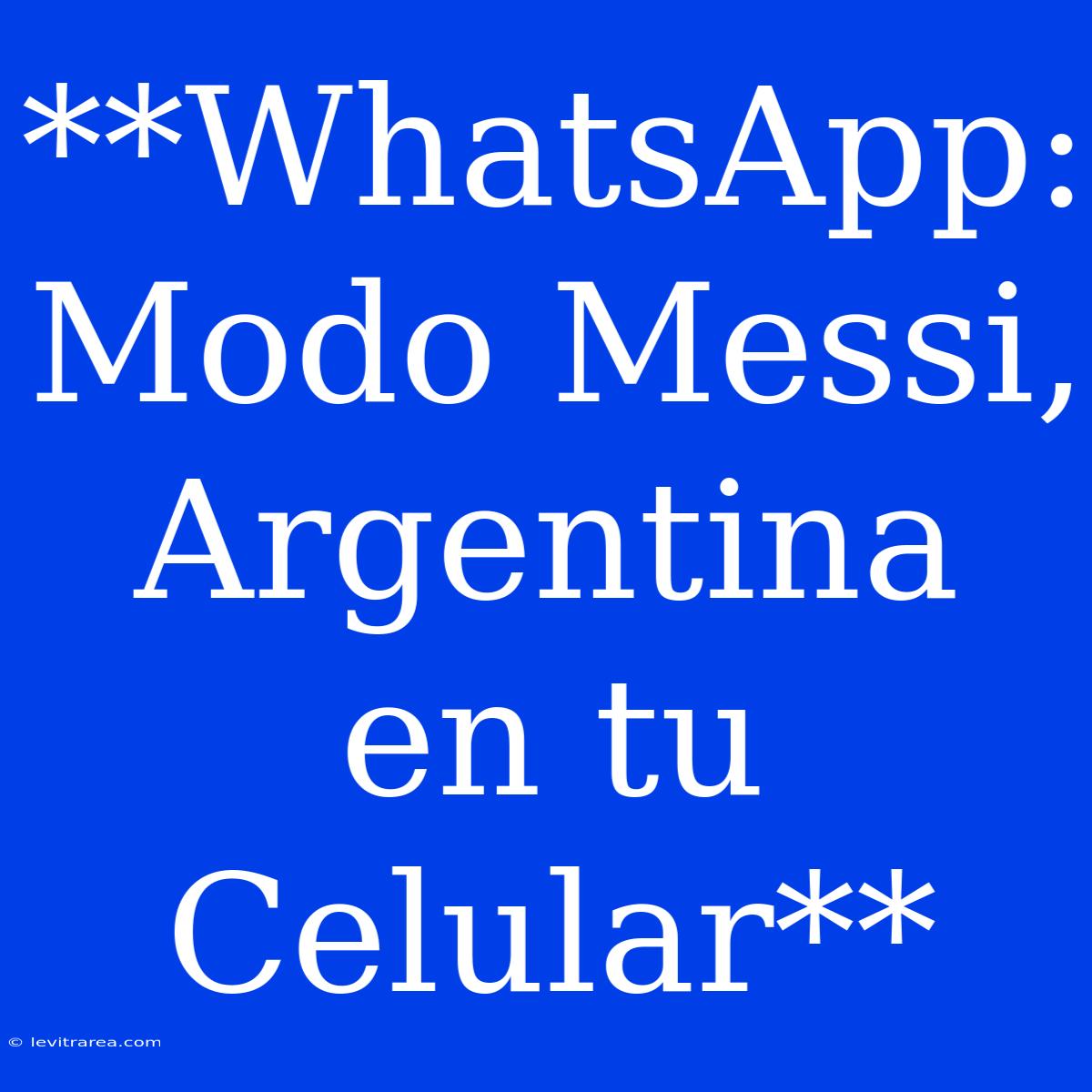 **WhatsApp: Modo Messi, Argentina En Tu Celular**