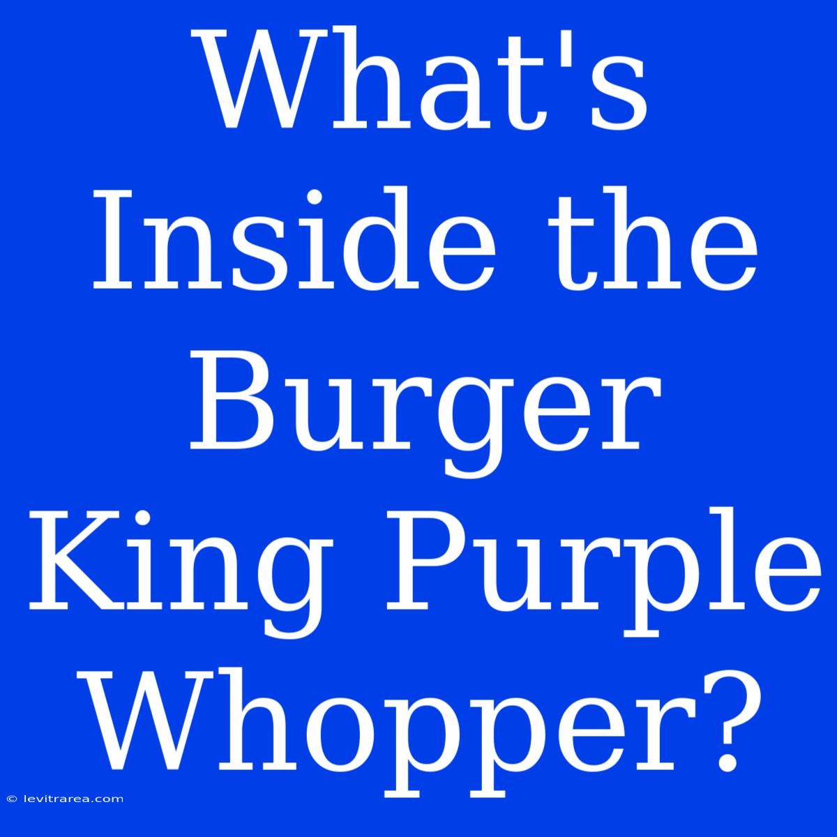 What's Inside The Burger King Purple Whopper?