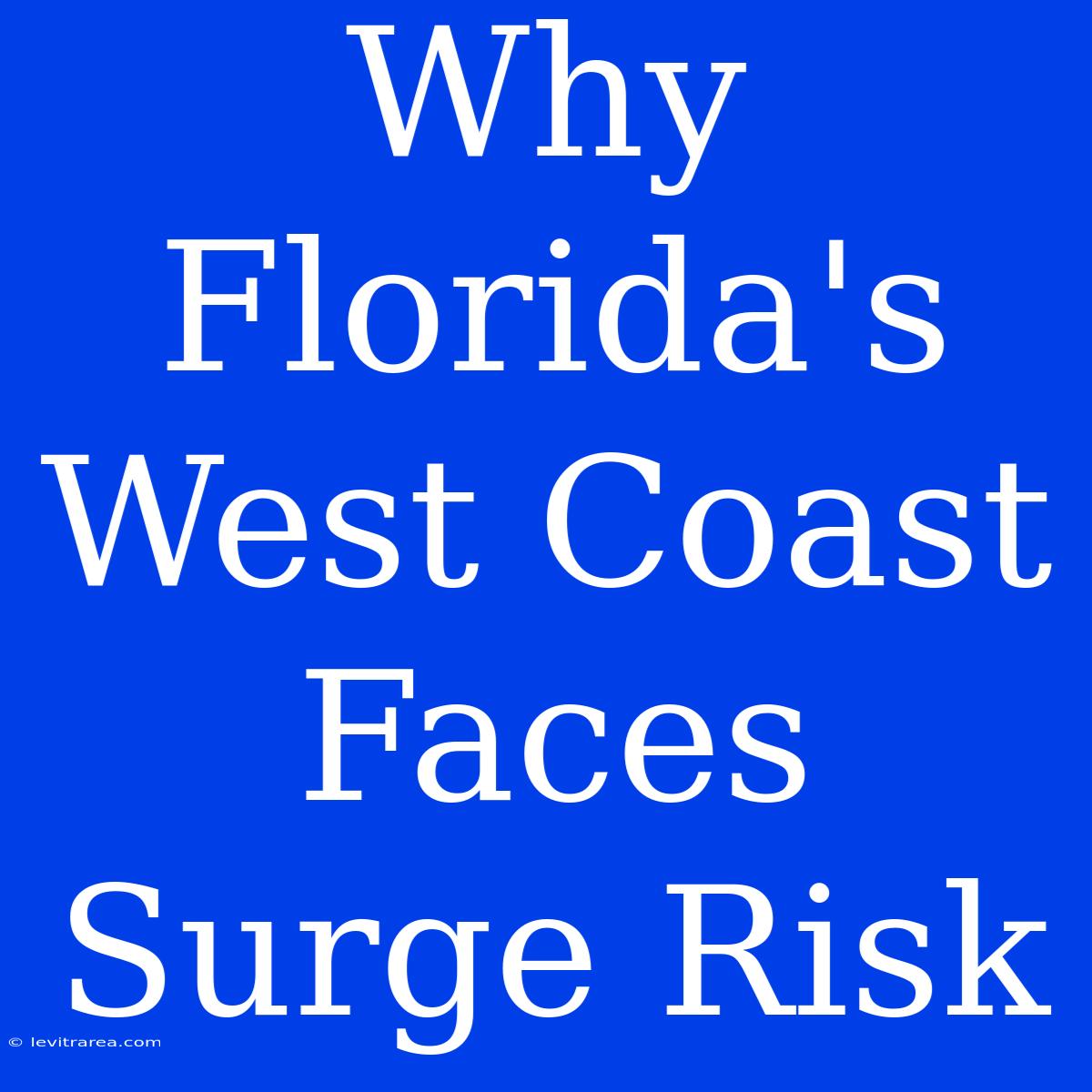 Why Florida's West Coast Faces Surge Risk