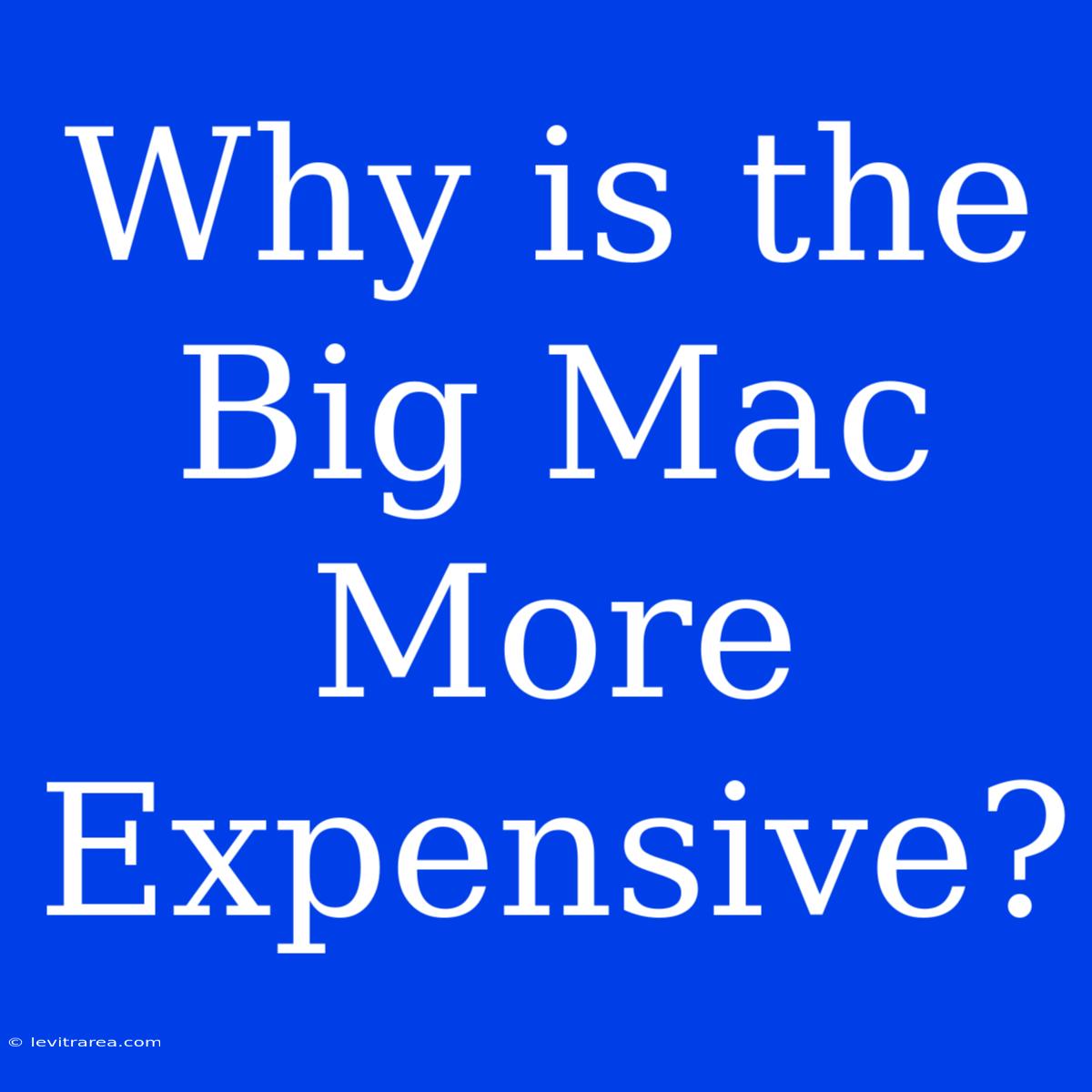 Why Is The Big Mac More Expensive?