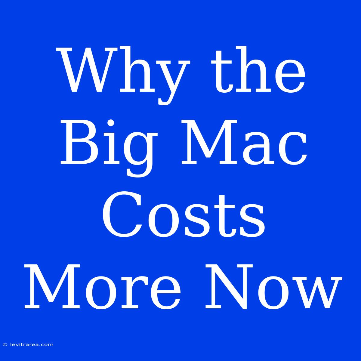 Why The Big Mac Costs More Now