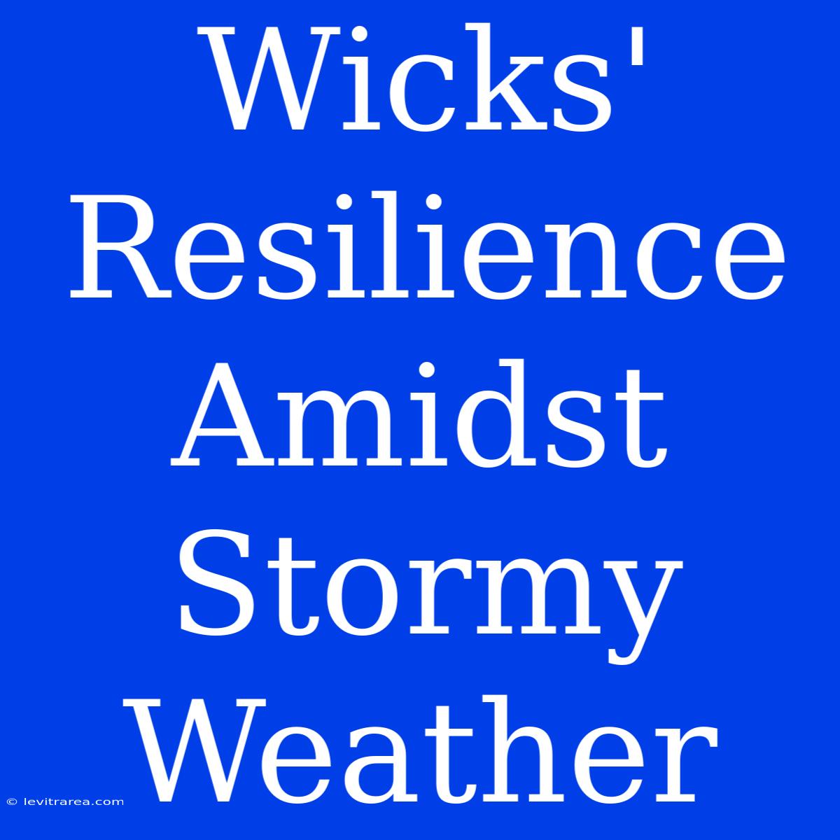 Wicks' Resilience Amidst Stormy Weather 