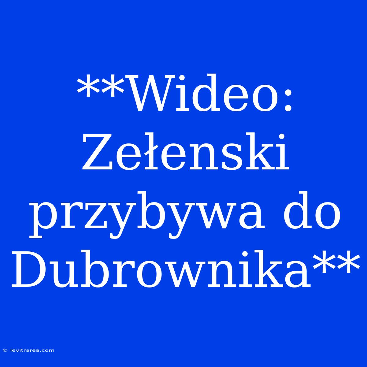 **Wideo: Zełenski Przybywa Do Dubrownika**