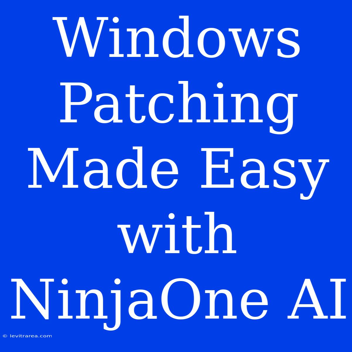 Windows Patching Made Easy With NinjaOne AI