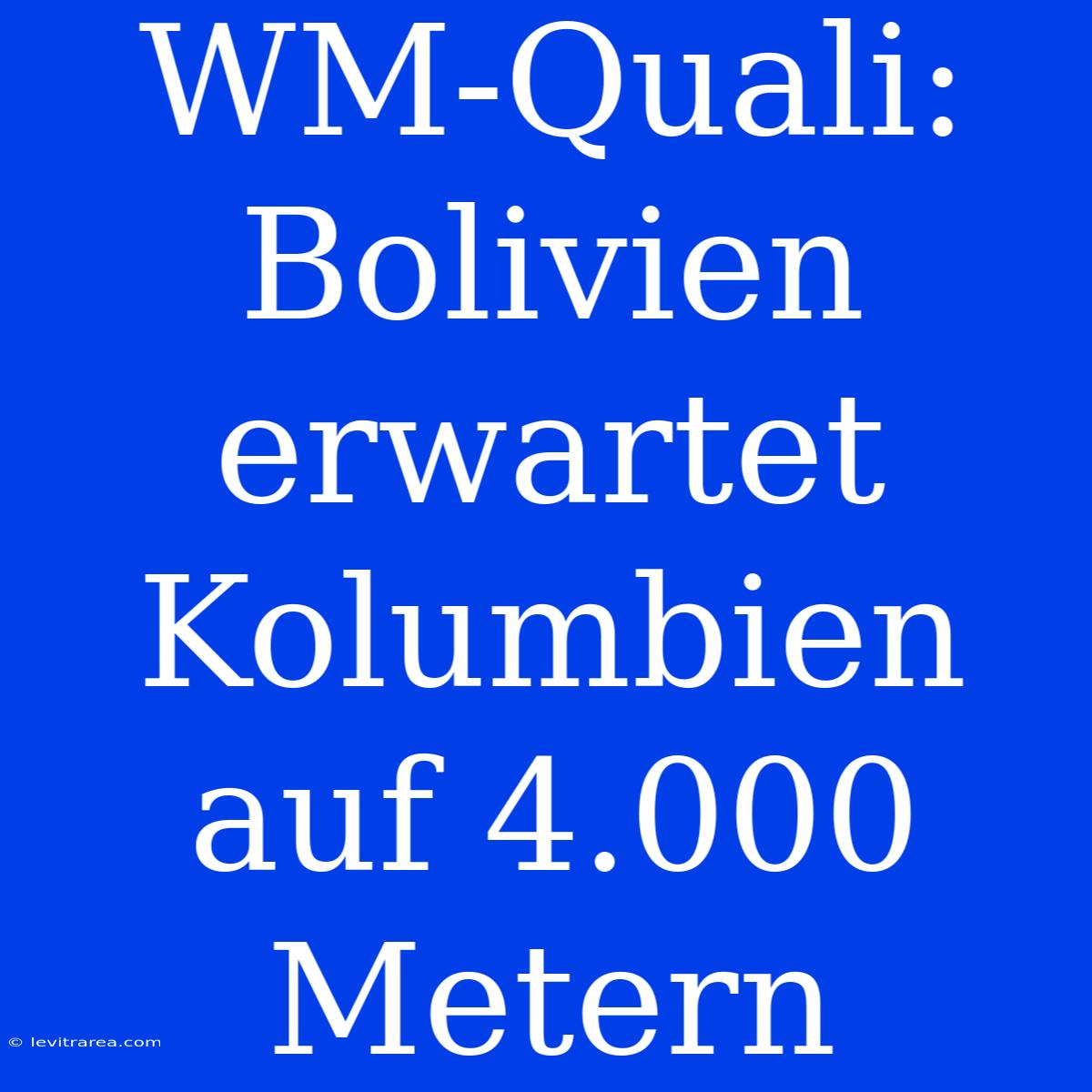 WM-Quali: Bolivien Erwartet Kolumbien Auf 4.000 Metern