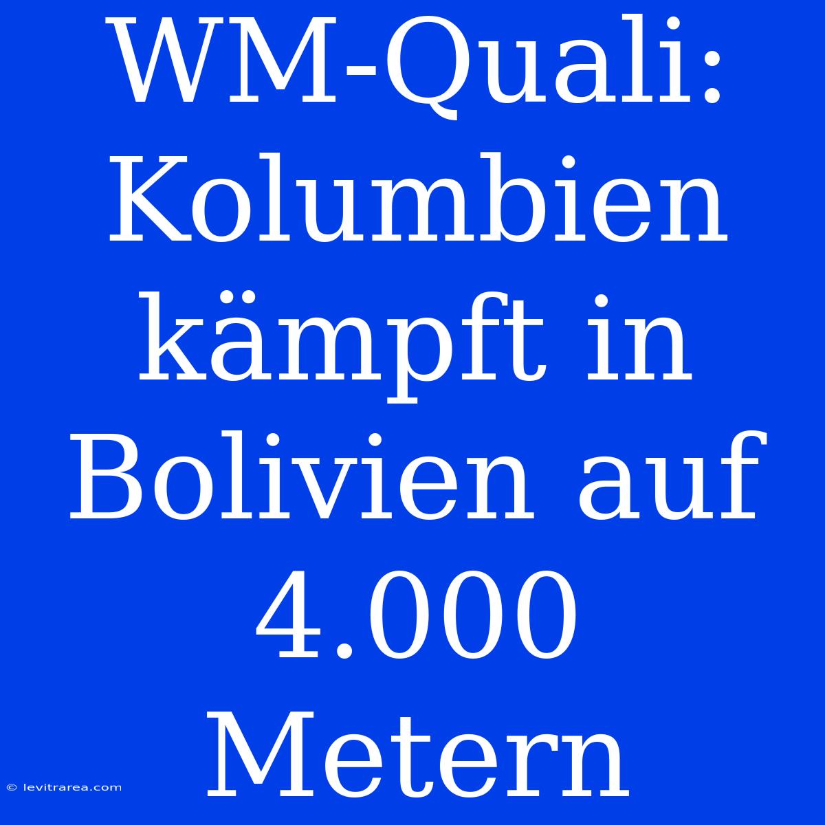 WM-Quali: Kolumbien Kämpft In Bolivien Auf 4.000 Metern