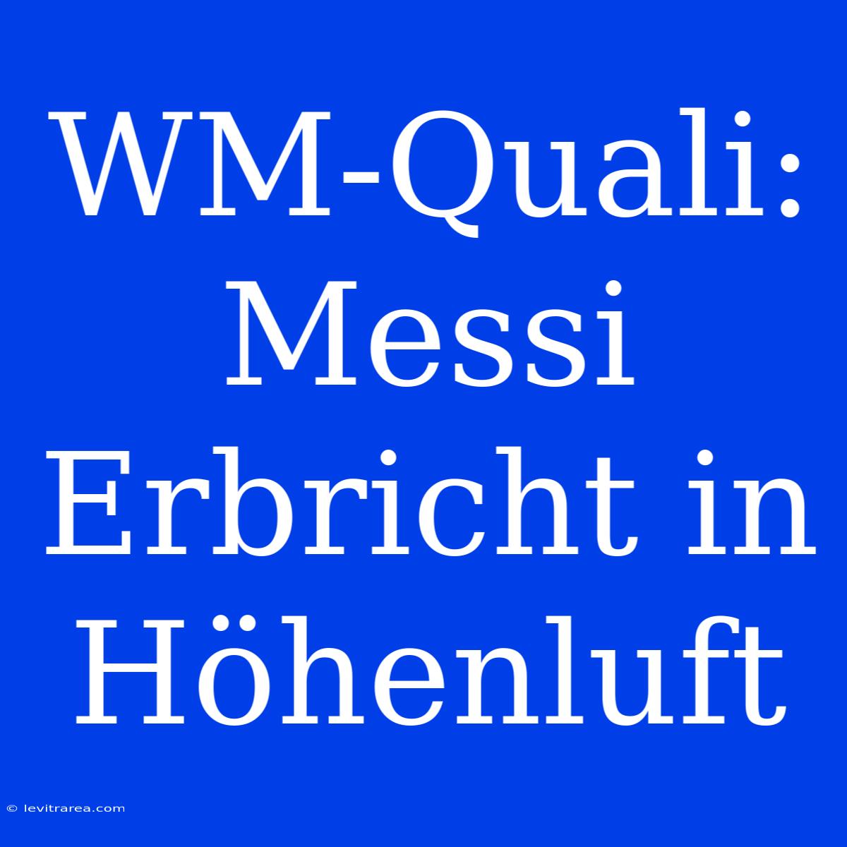 WM-Quali: Messi Erbricht In Höhenluft