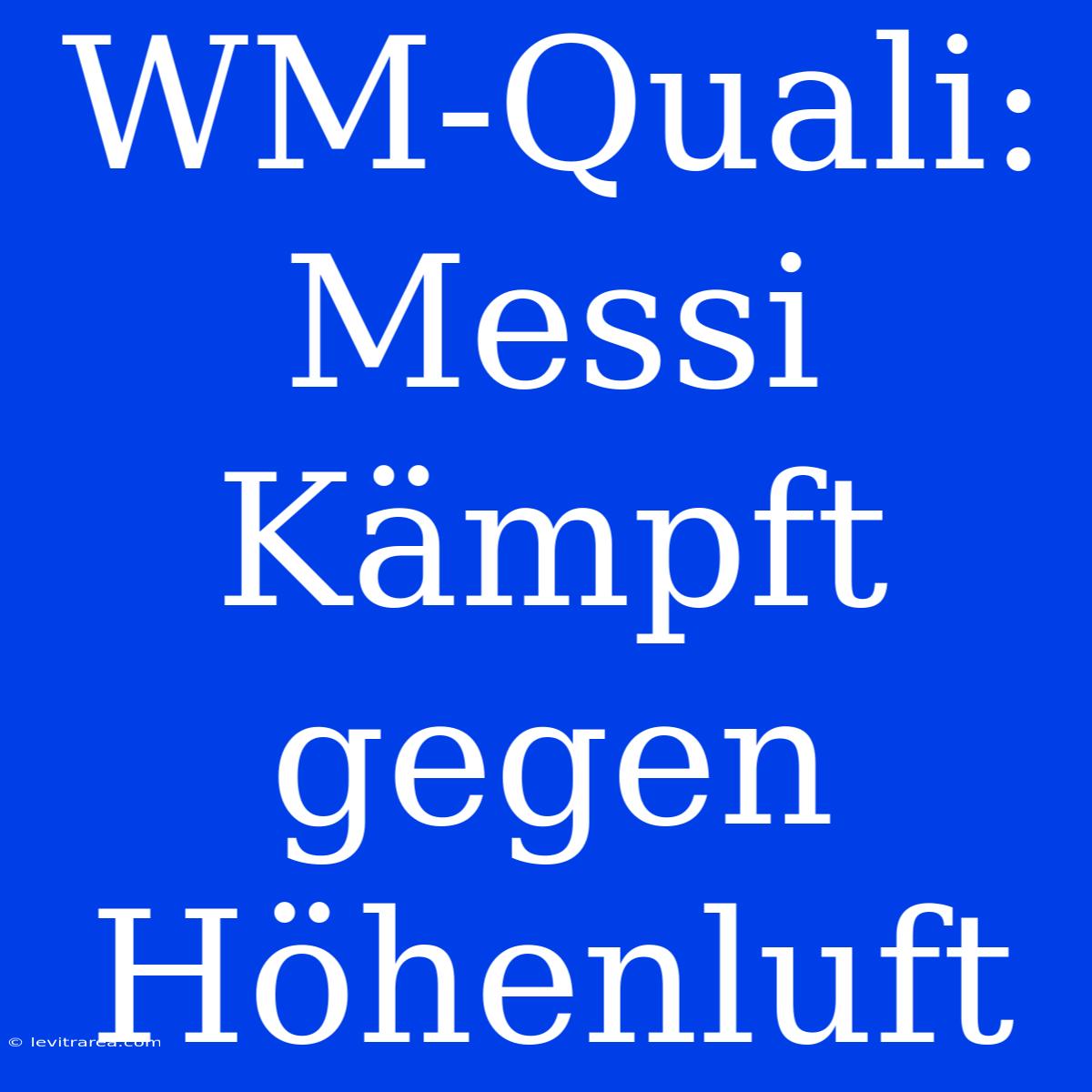 WM-Quali: Messi Kämpft Gegen Höhenluft