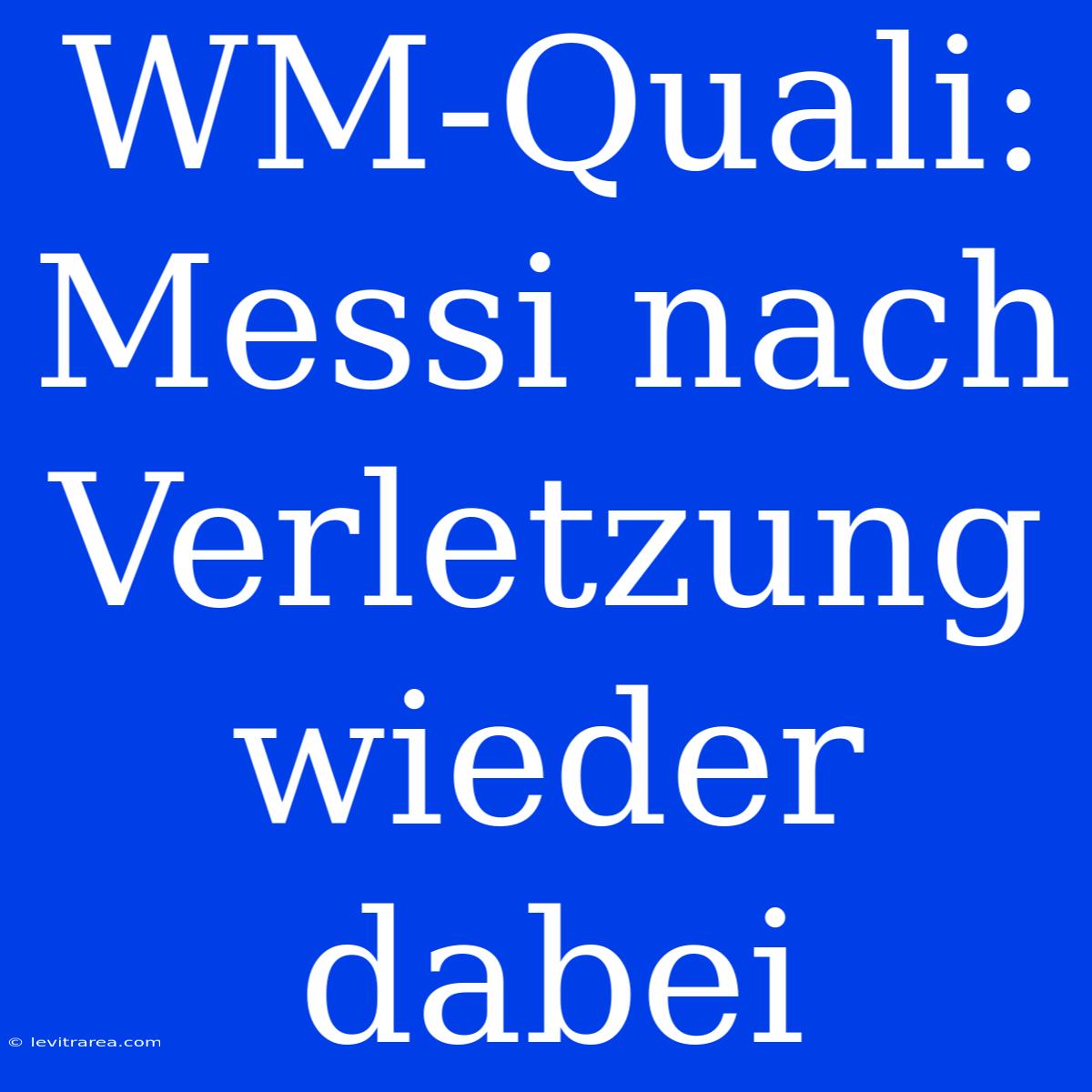 WM-Quali: Messi Nach Verletzung Wieder Dabei