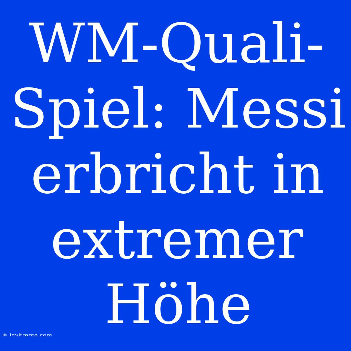 WM-Quali-Spiel: Messi Erbricht In Extremer Höhe