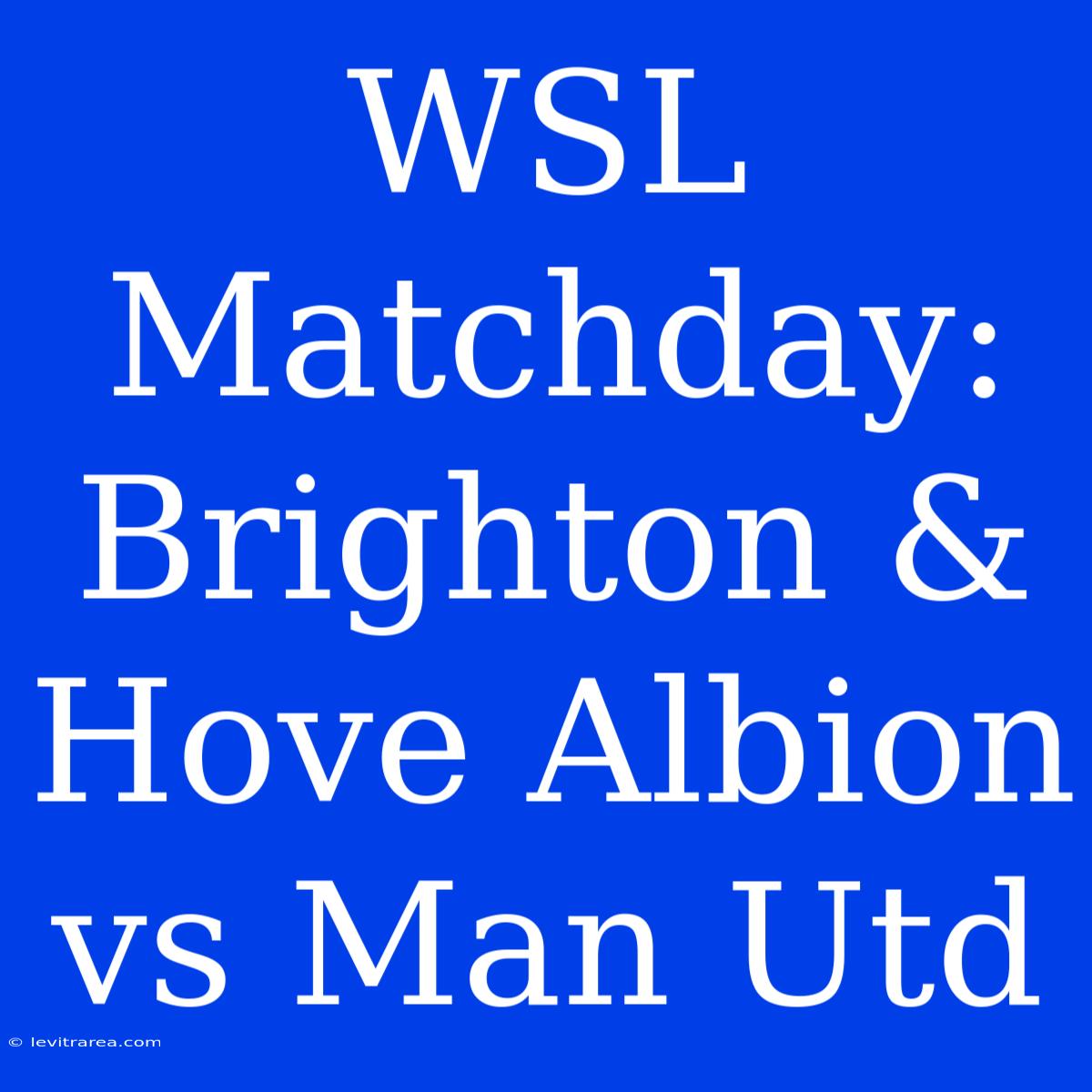 WSL Matchday: Brighton & Hove Albion Vs Man Utd