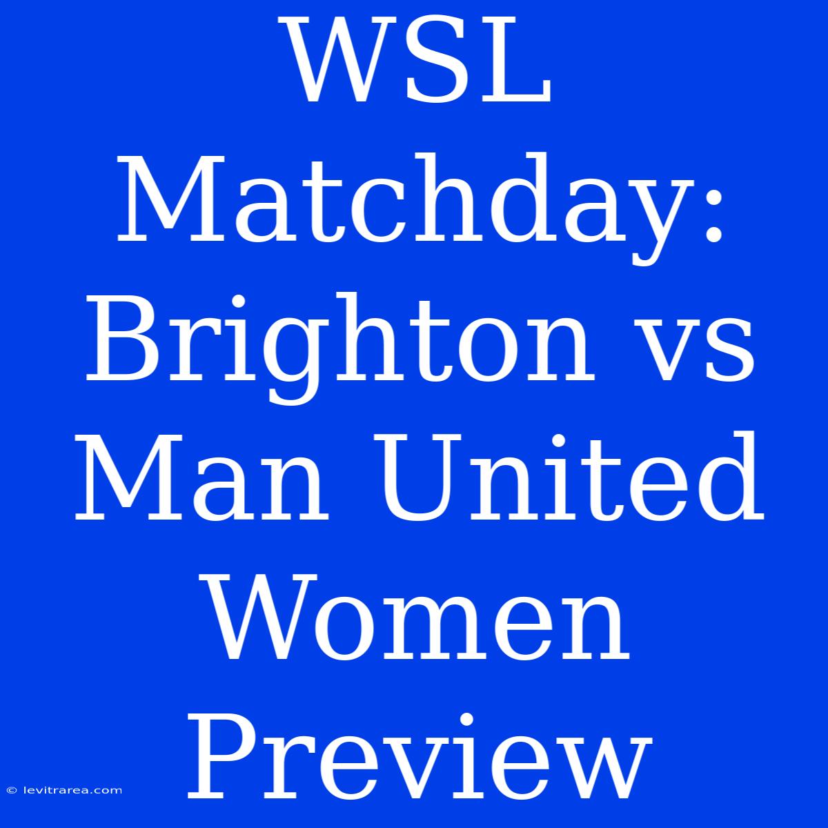 WSL Matchday: Brighton Vs Man United Women Preview